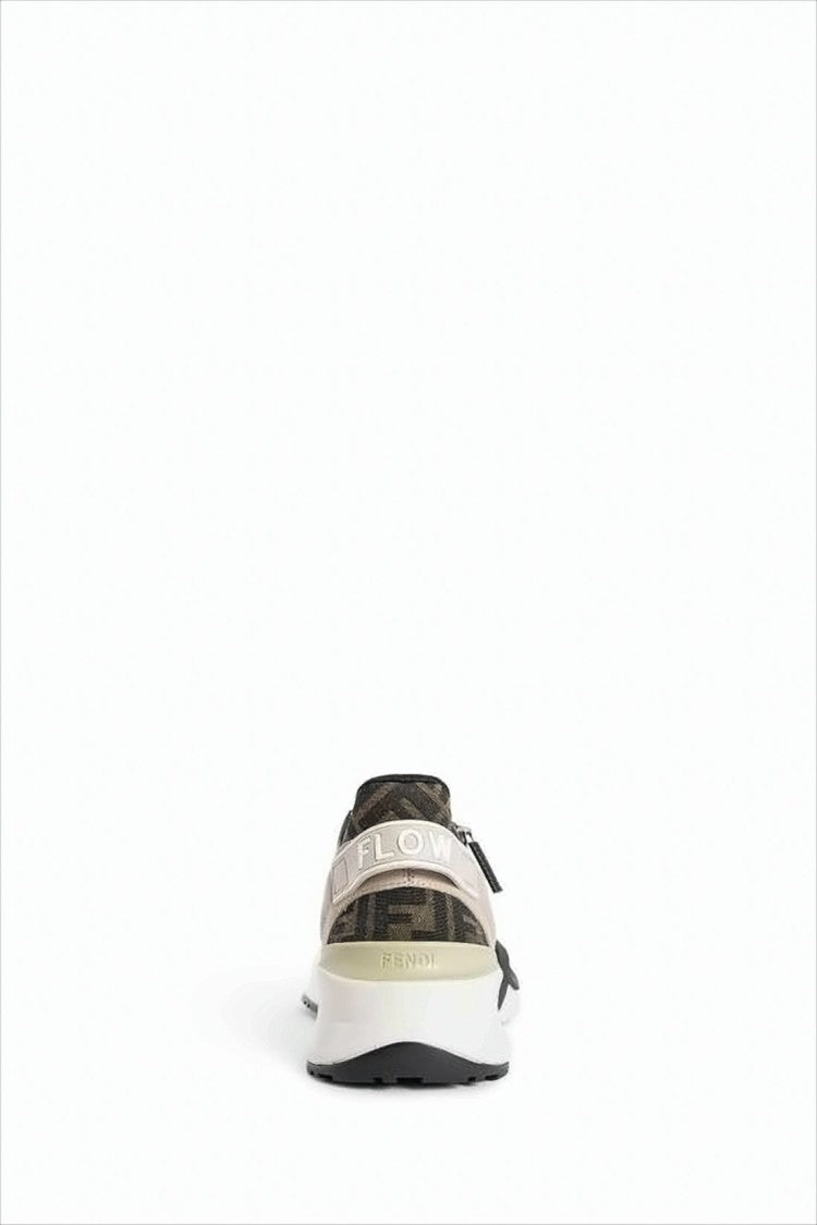 Sleek Neutrals Sneakers With Signature Monogram Design