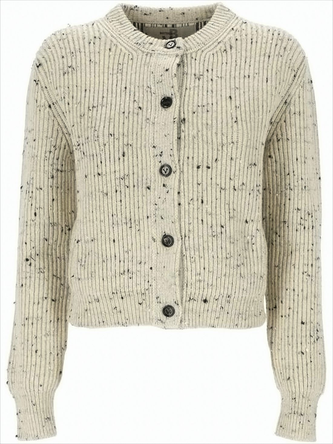 Cropped Cardigan with Ribbed Knit Texture
