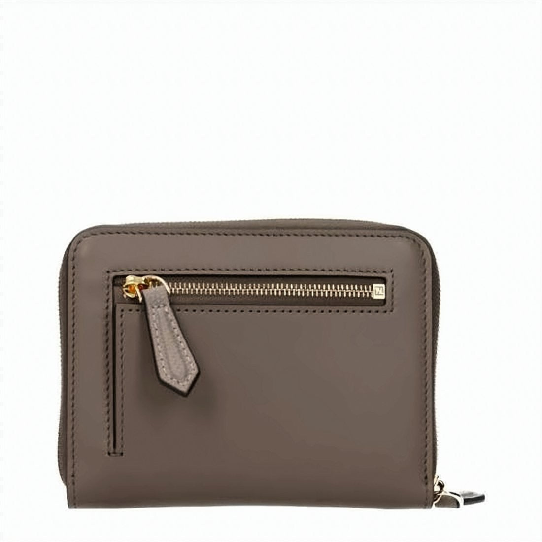 Compact Calf Leather Wallet With Zip-Around Closure
