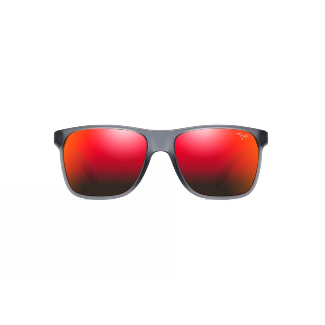 Pailolo Rectangular Frame Sunglasses with Mirrored Red Lenses