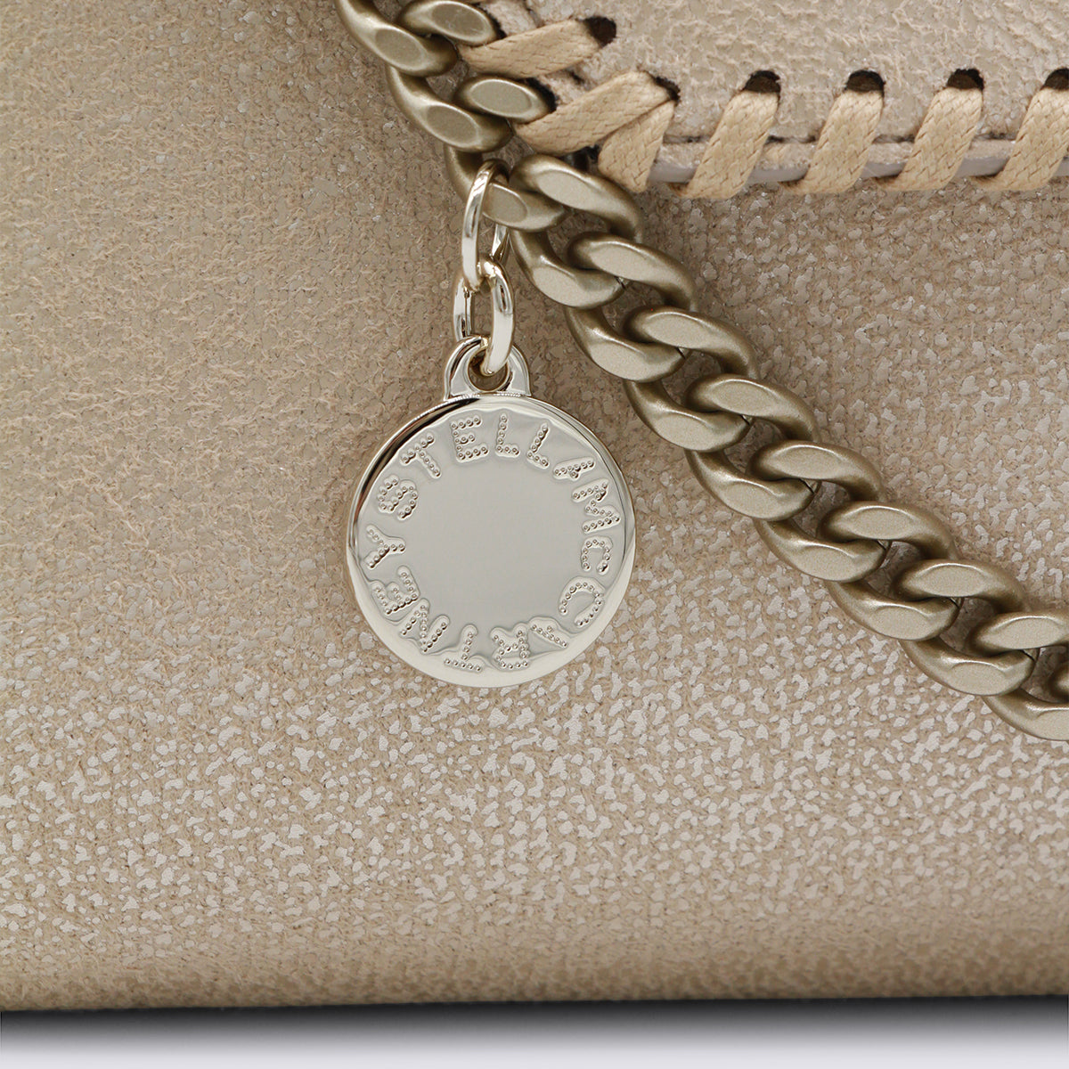 Gold Faux Leather Falabella Mini Crossbody Bag