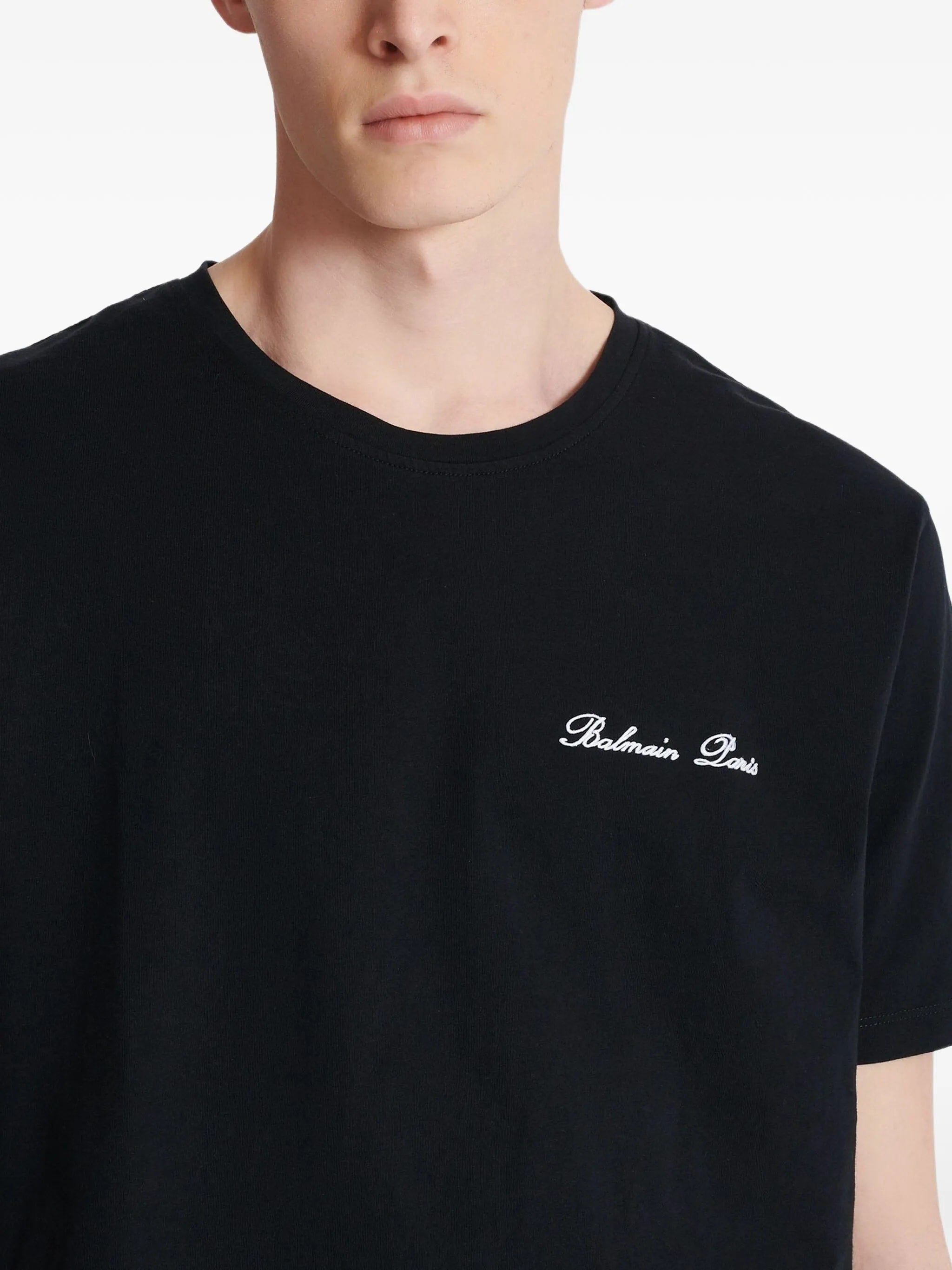 Black Loose Ss Script Logo T-Shirt