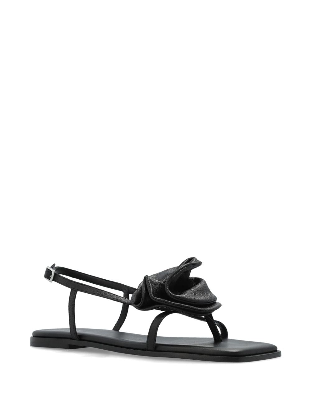 Buckle-Fastening Slingback Sandals with Floral Appliqué