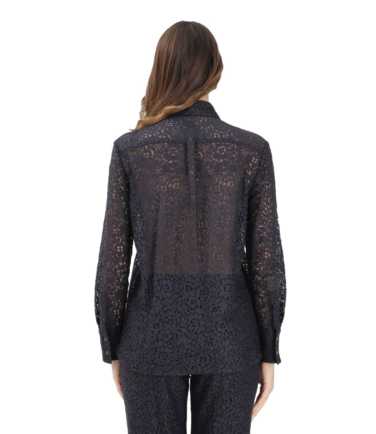 Blue Cotton Blend Button Shirt
