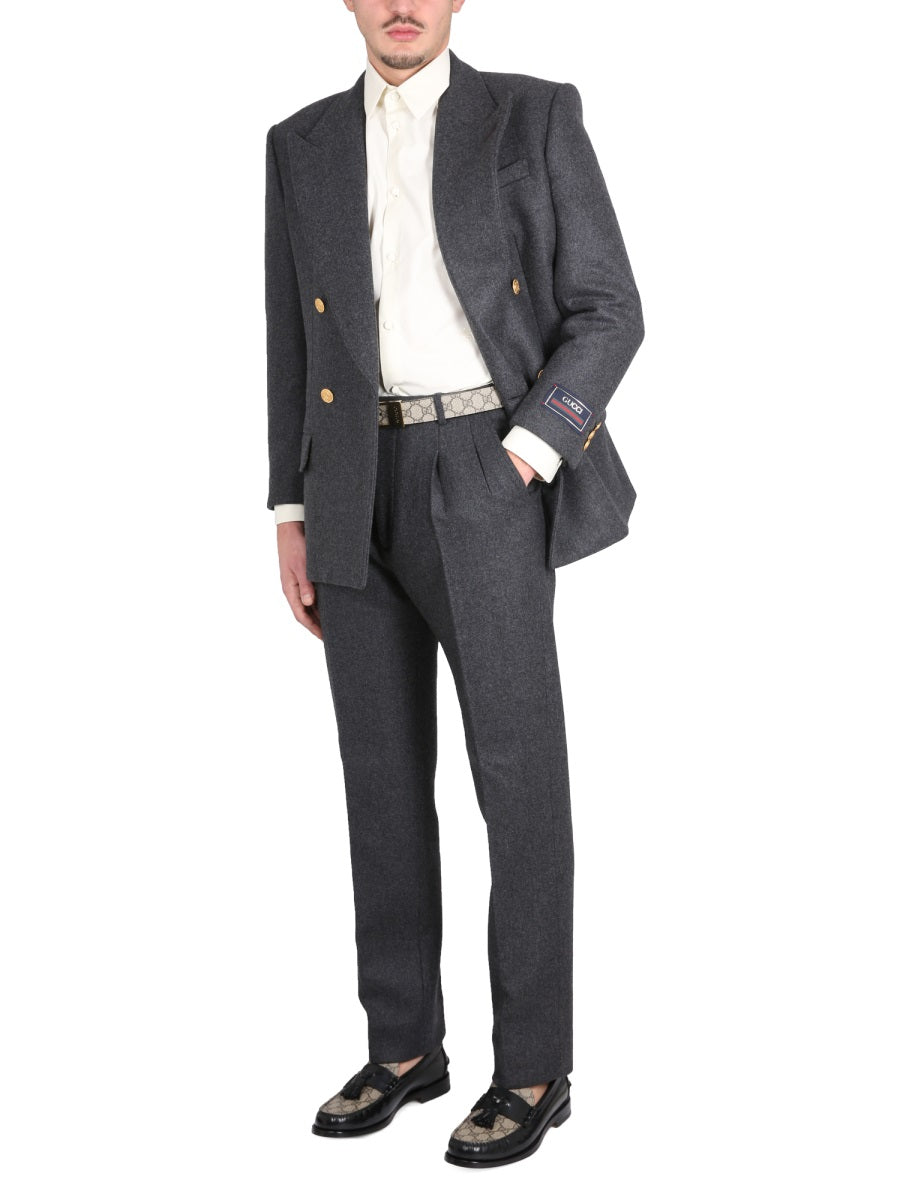 Double-Coat Jacket with Lance Lapels in Cashmere-Wool Blend
