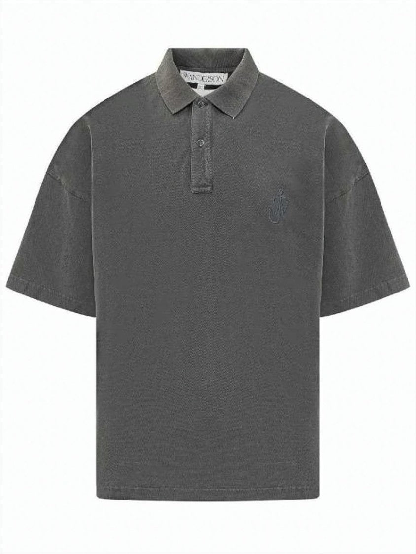 Relaxed Fit Short Sleeve Polo Shirt With Textured Finish