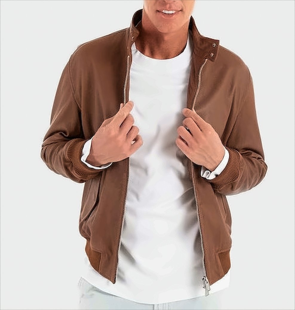 Brown Straight Fit H-Moiner Jacket