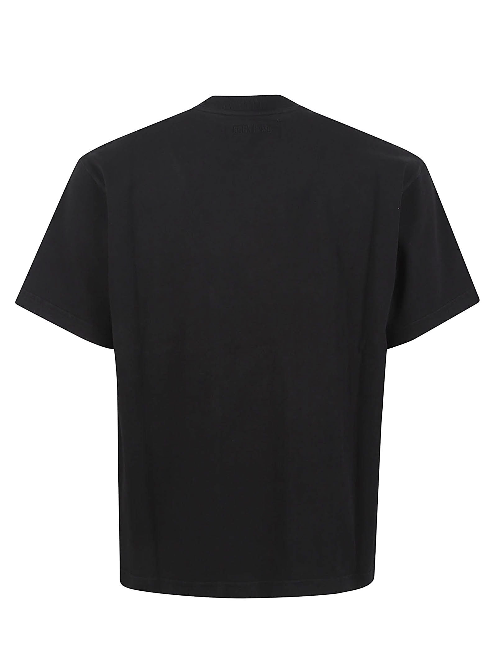 Boxy Black T-Shirt with Embroidered Detail