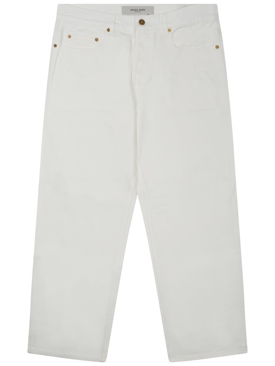 Wide-Leg White Denim Jeans