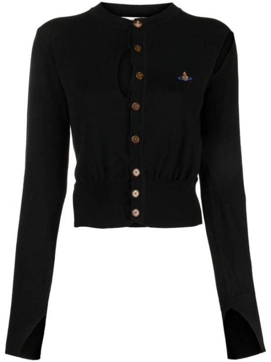 Cropped Black Cardigan with Thumb Holes
