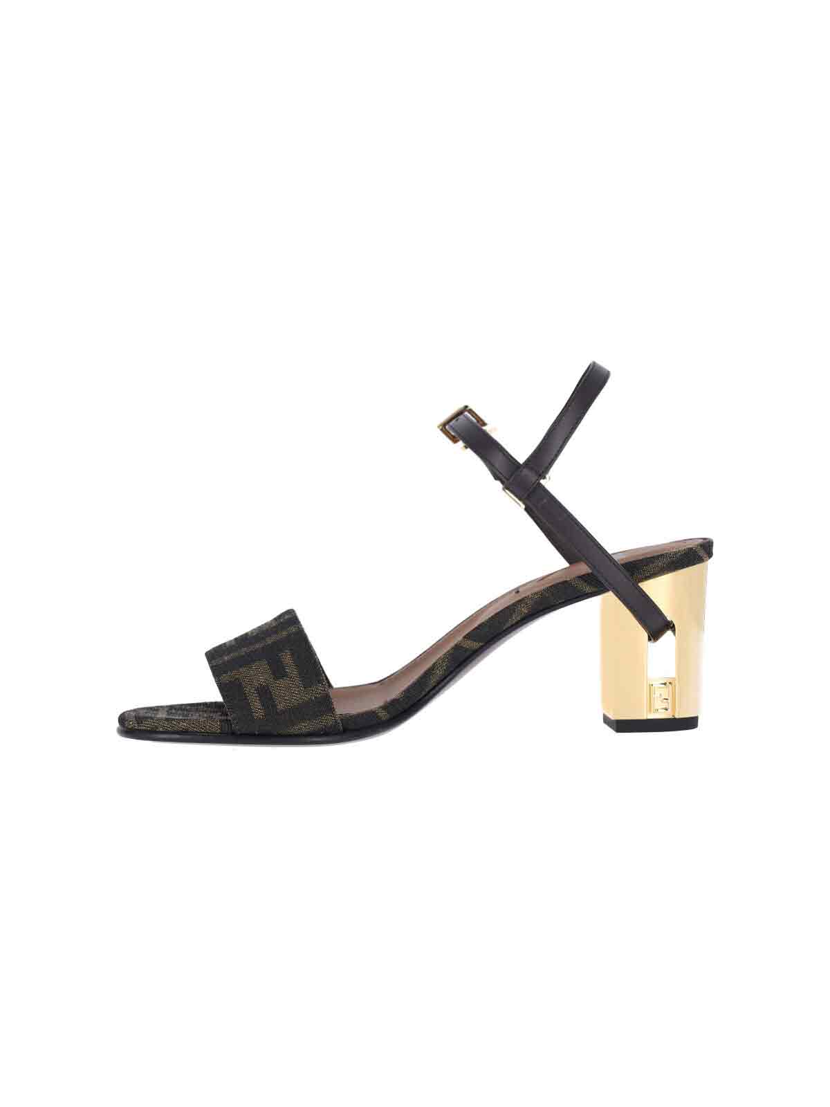 Brown Delfina Square Block Heel Sandals