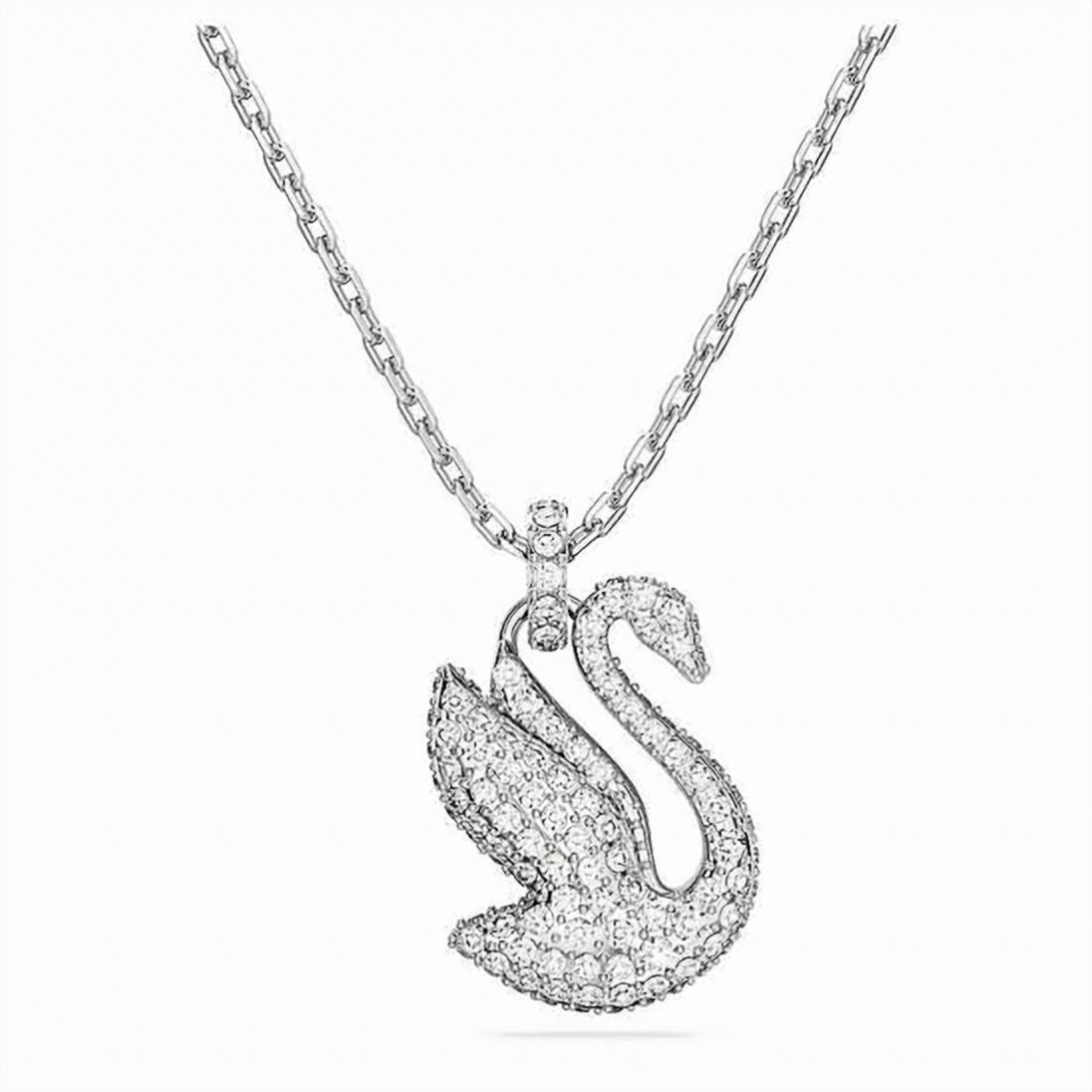 Swan-Shaped Crystal Pendant Necklace