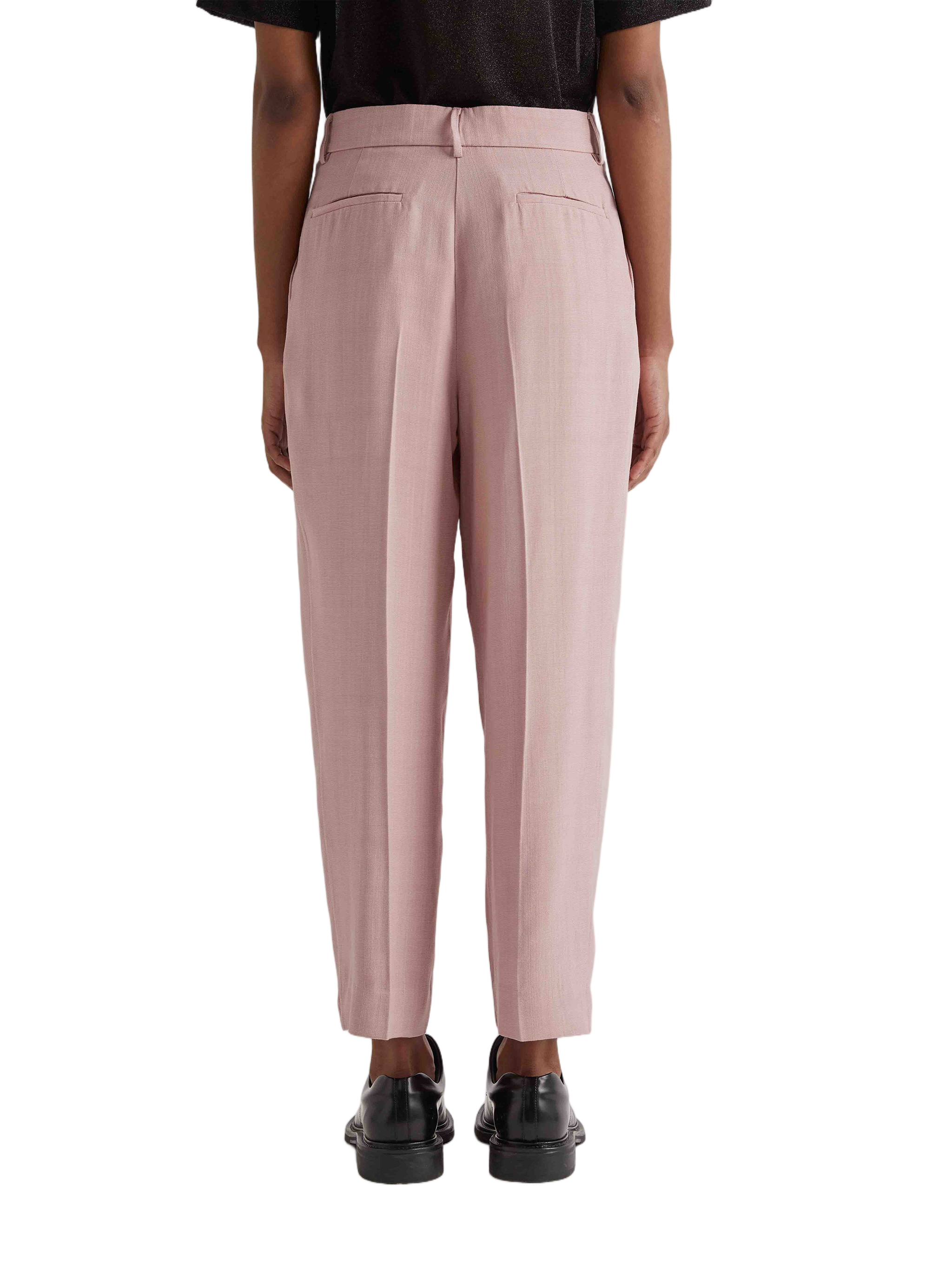Pink Pantalone High-Waisted Viscose Trousers