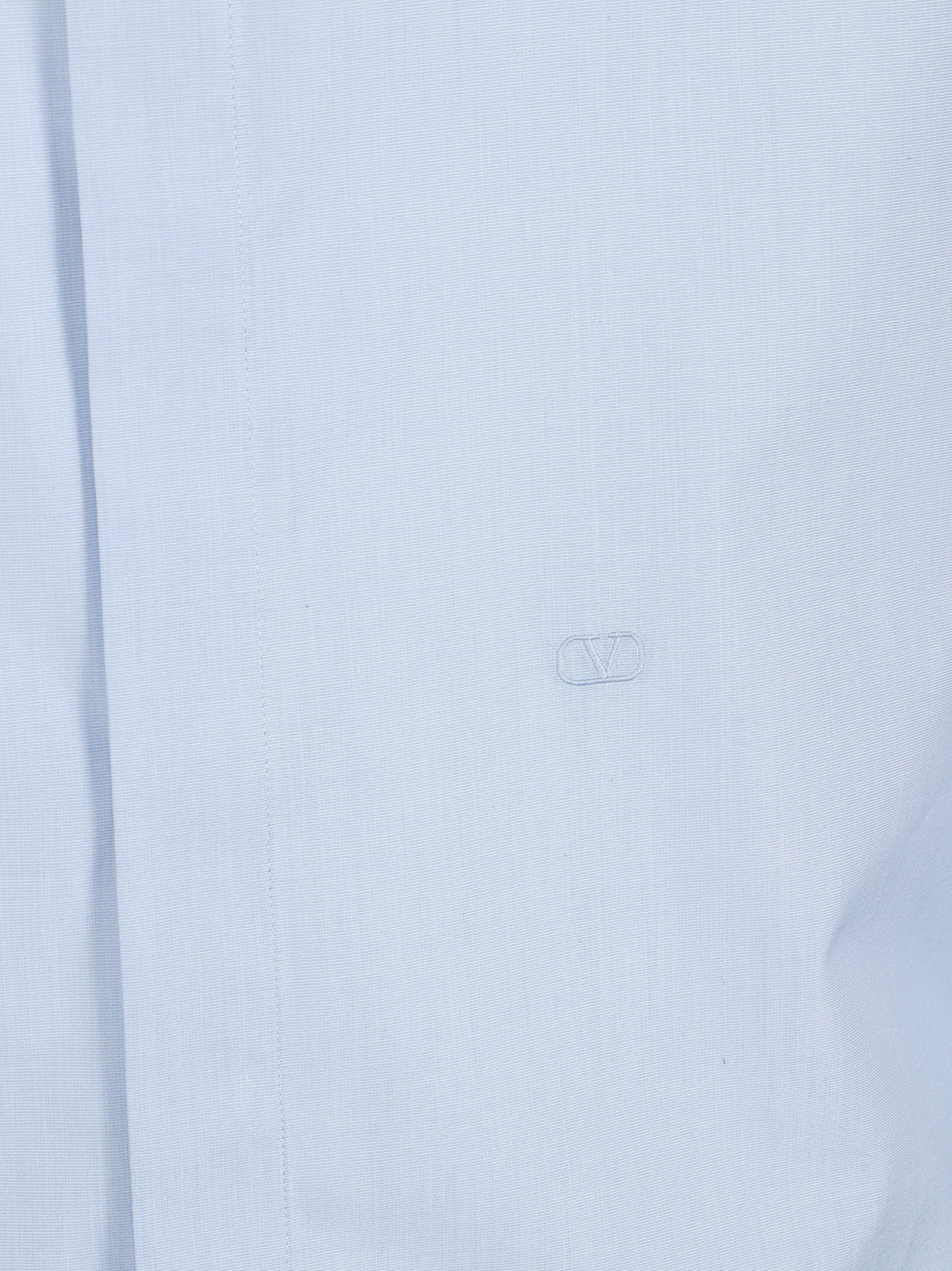 Long-Sleeve Shirt with Concealed Button Placket and Embroidered Detailing