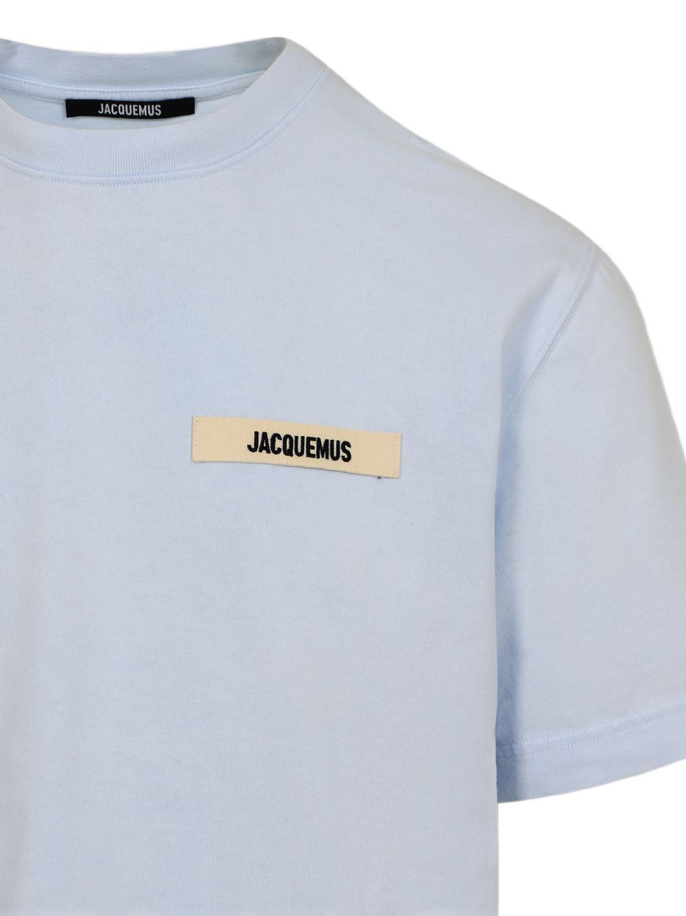 Light Blue Crew Neck T-Shirt With Subtle Branding