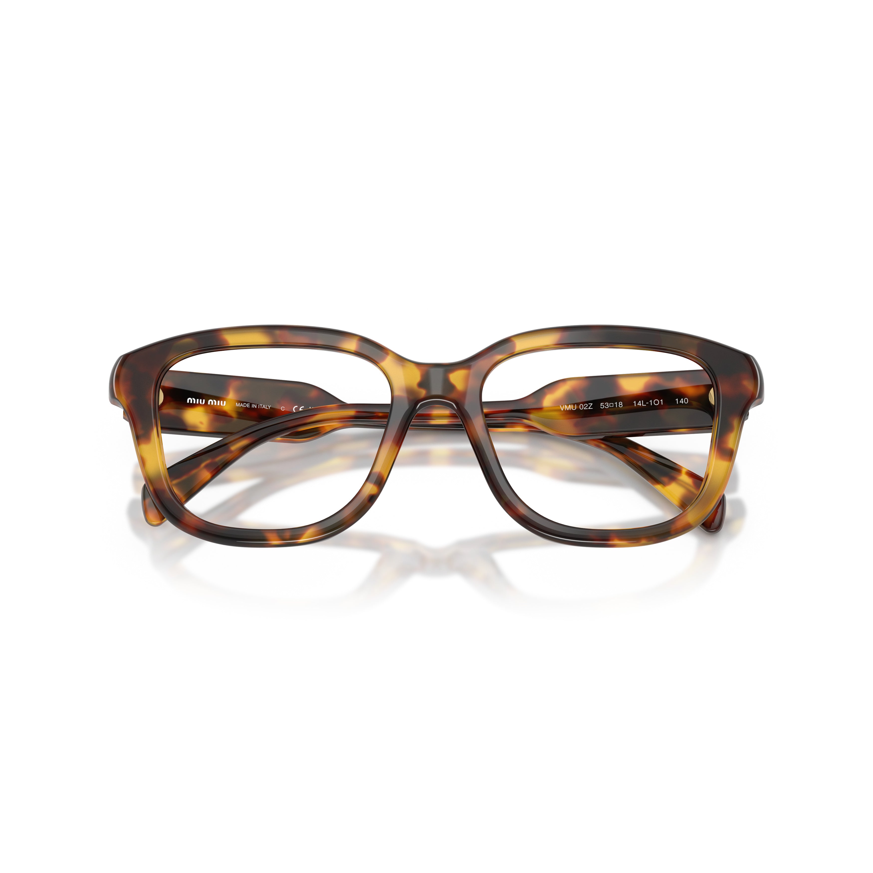 0mu 02zv Oversized Square Tortoiseshell Frame Miu Miu Eyeglasses