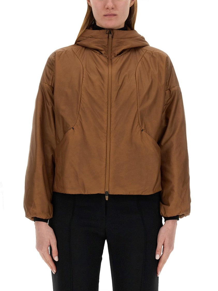 Cropped Brown Nylon Jacket