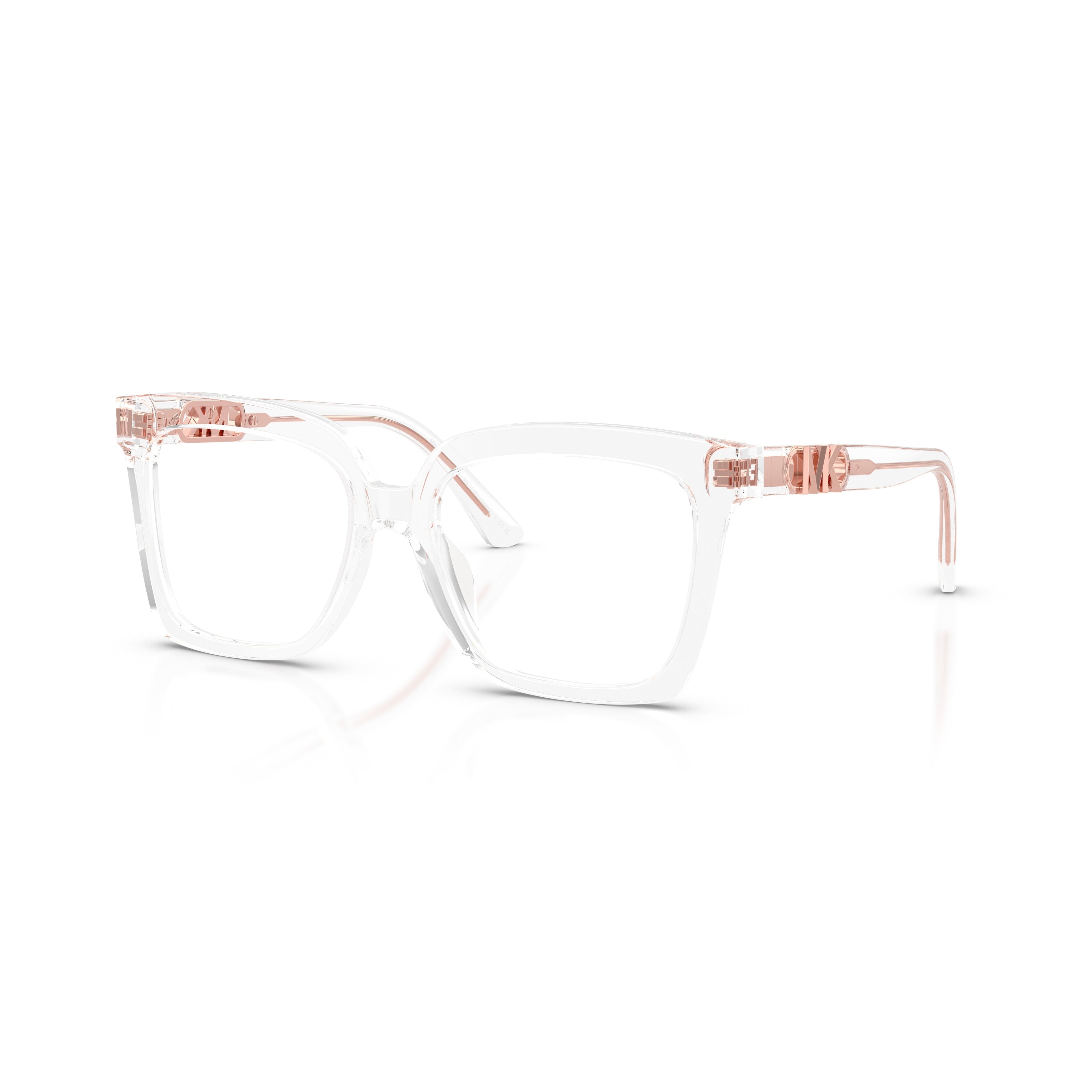 0mk4119u Transparent Acetate Eyeglasses with Delicate Metallic Details