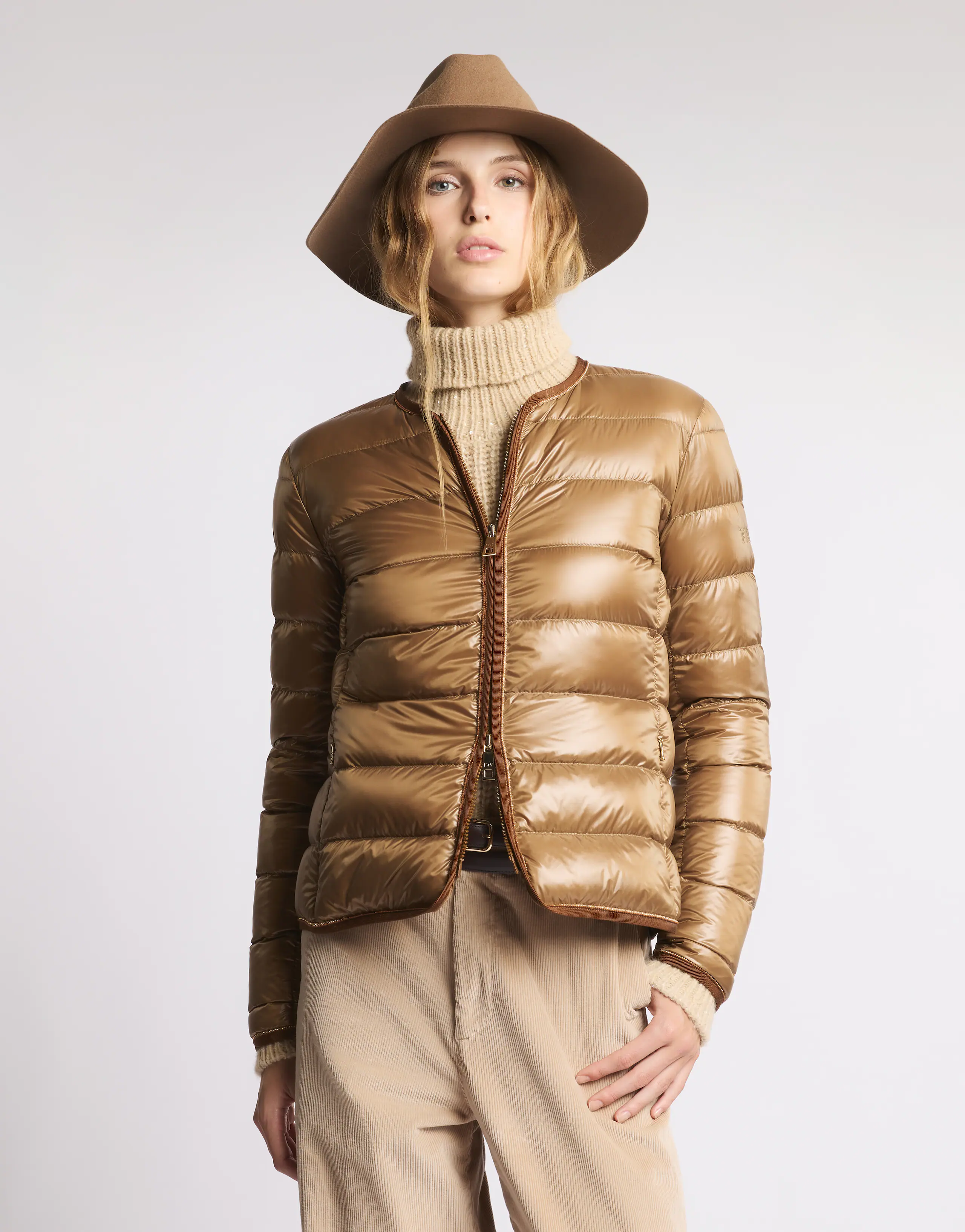 Lightweight Quilted Down Jacket With Minimalistic Design