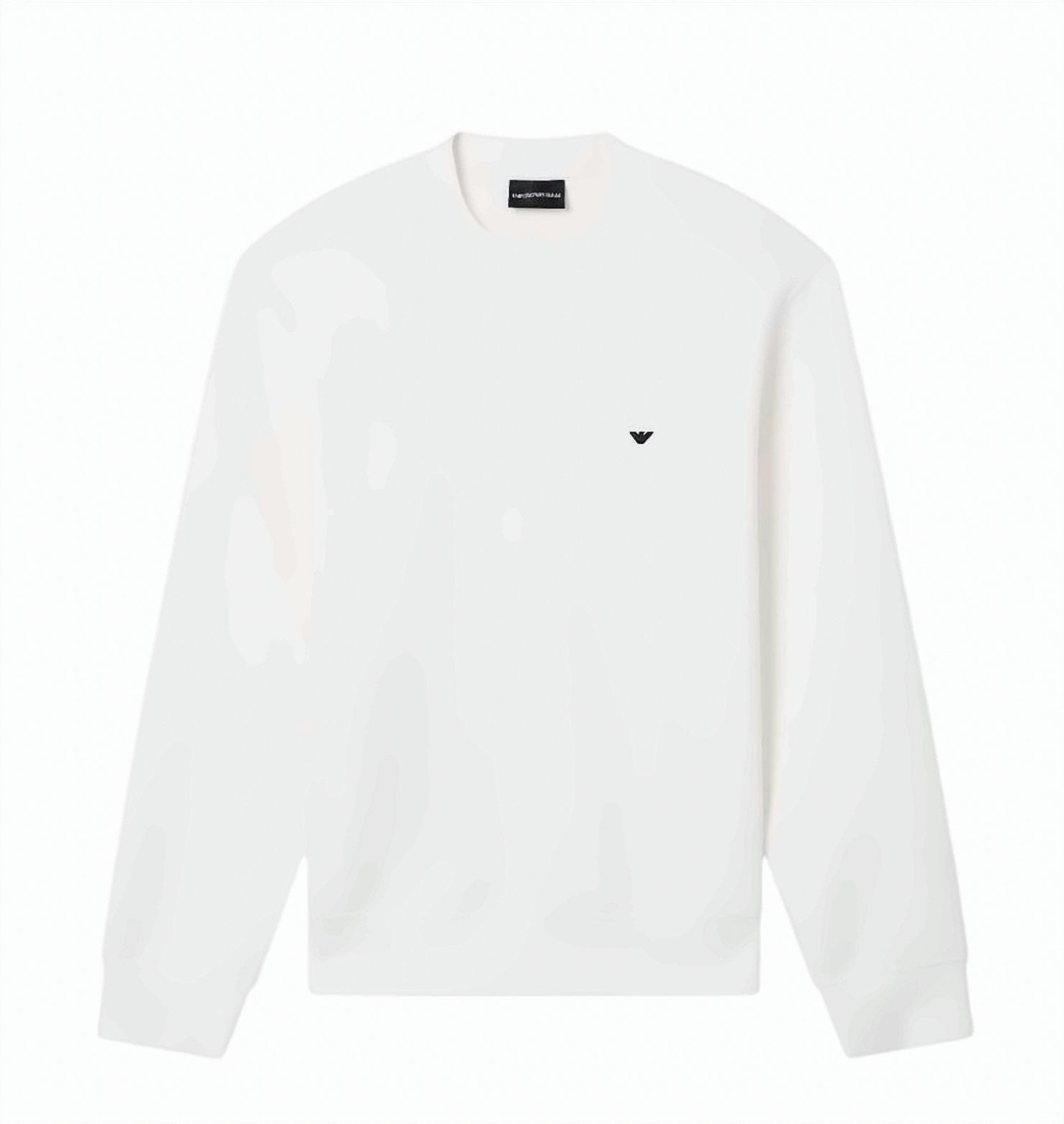 White Double Jersey Crewneck Sweatshirt