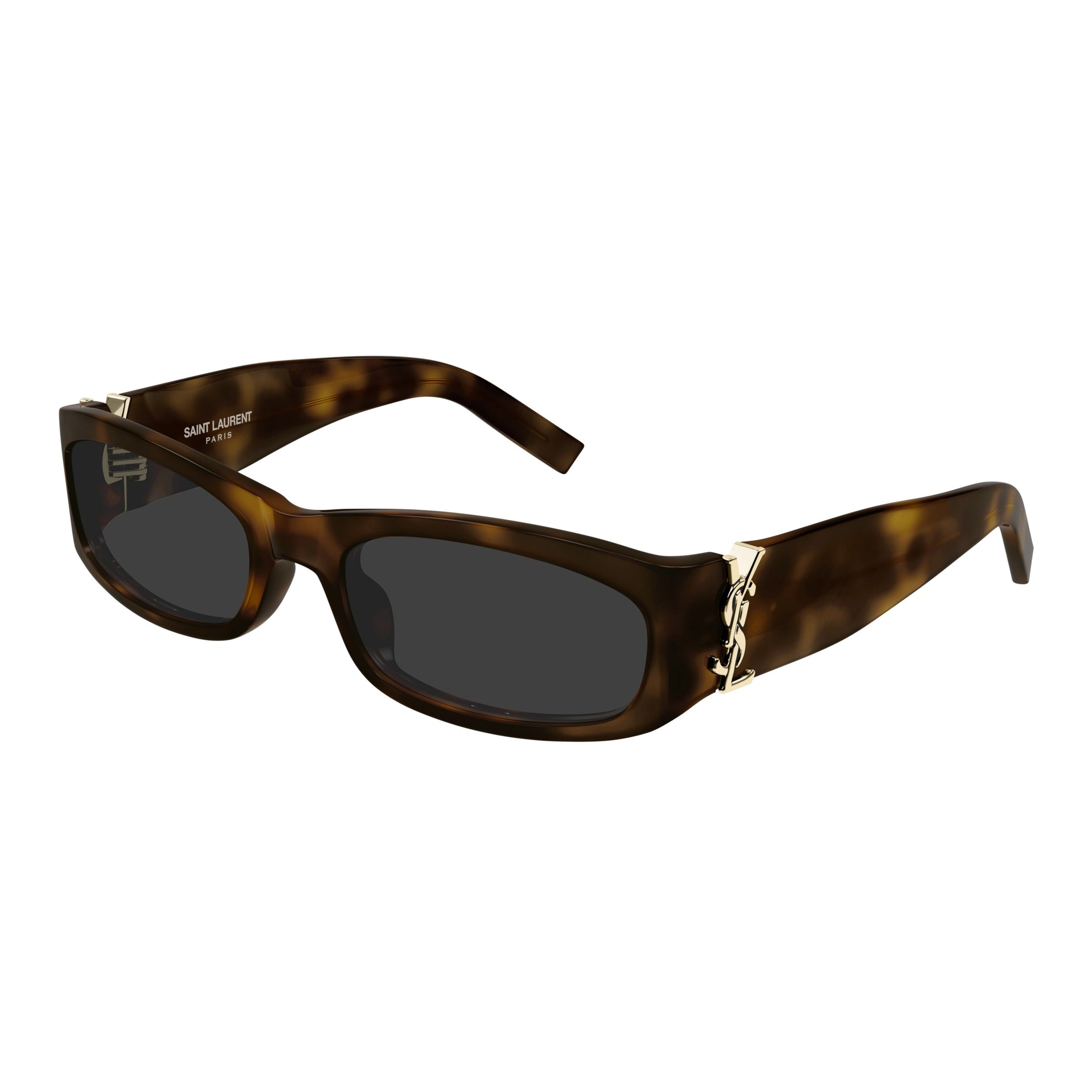 Rectangular Tortoiseshell Acetate Sunglasses with Gold-tone Logo