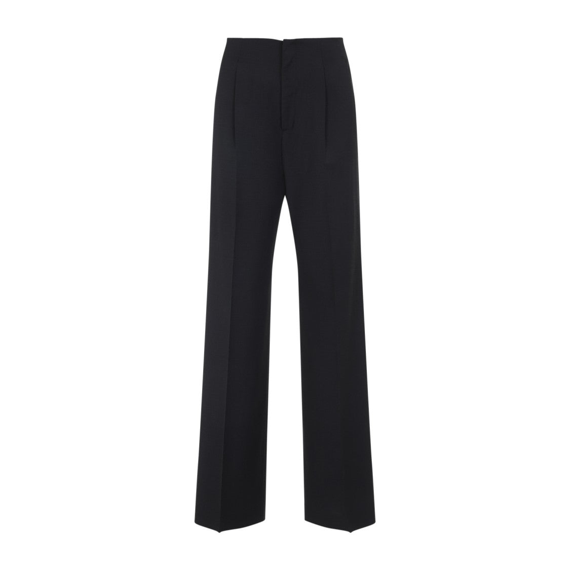 High-Waisted Straight-Leg Trousers With Pressed Crease