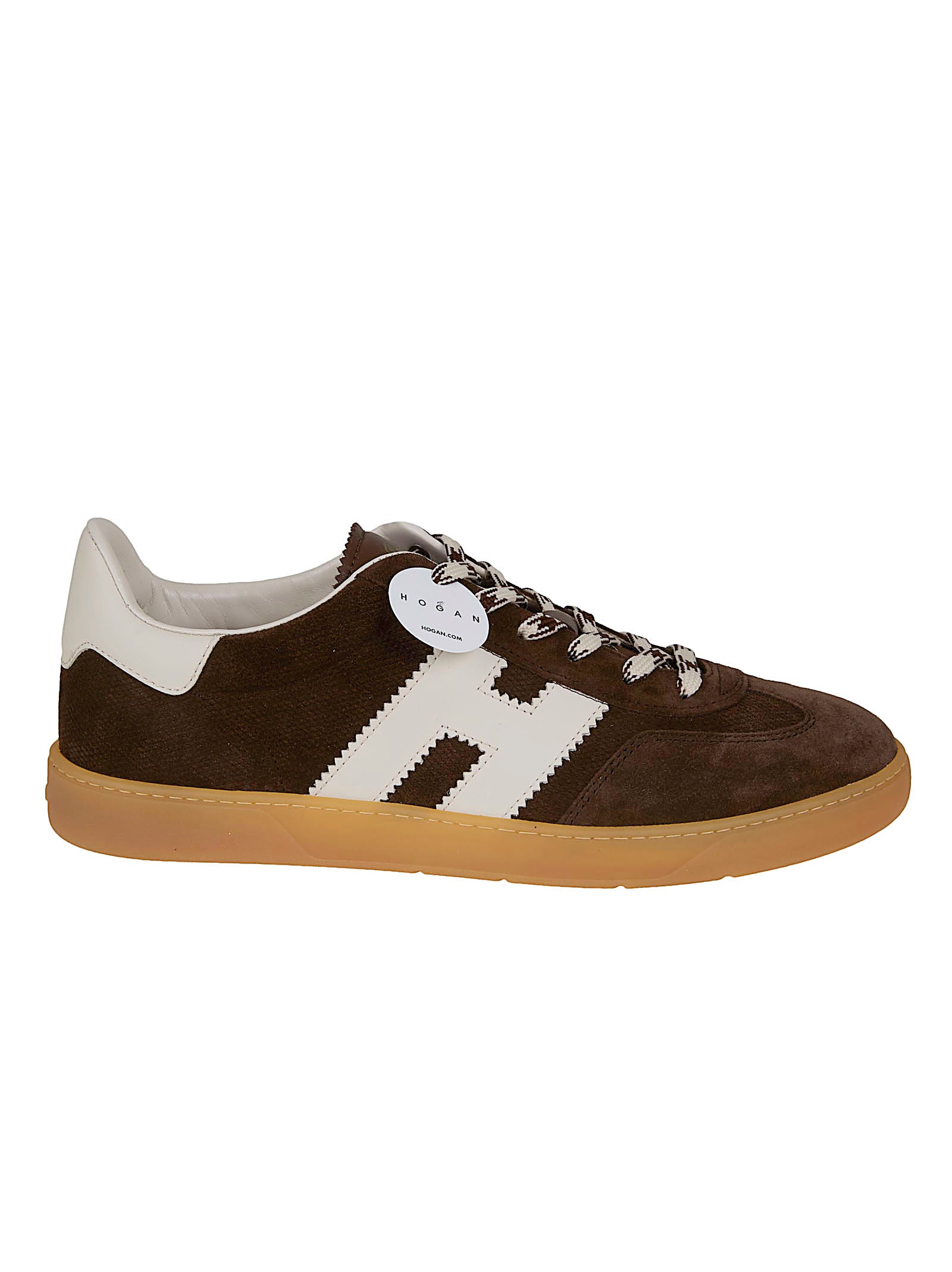 Low-Top Sneakers with Amber Rubber Sole