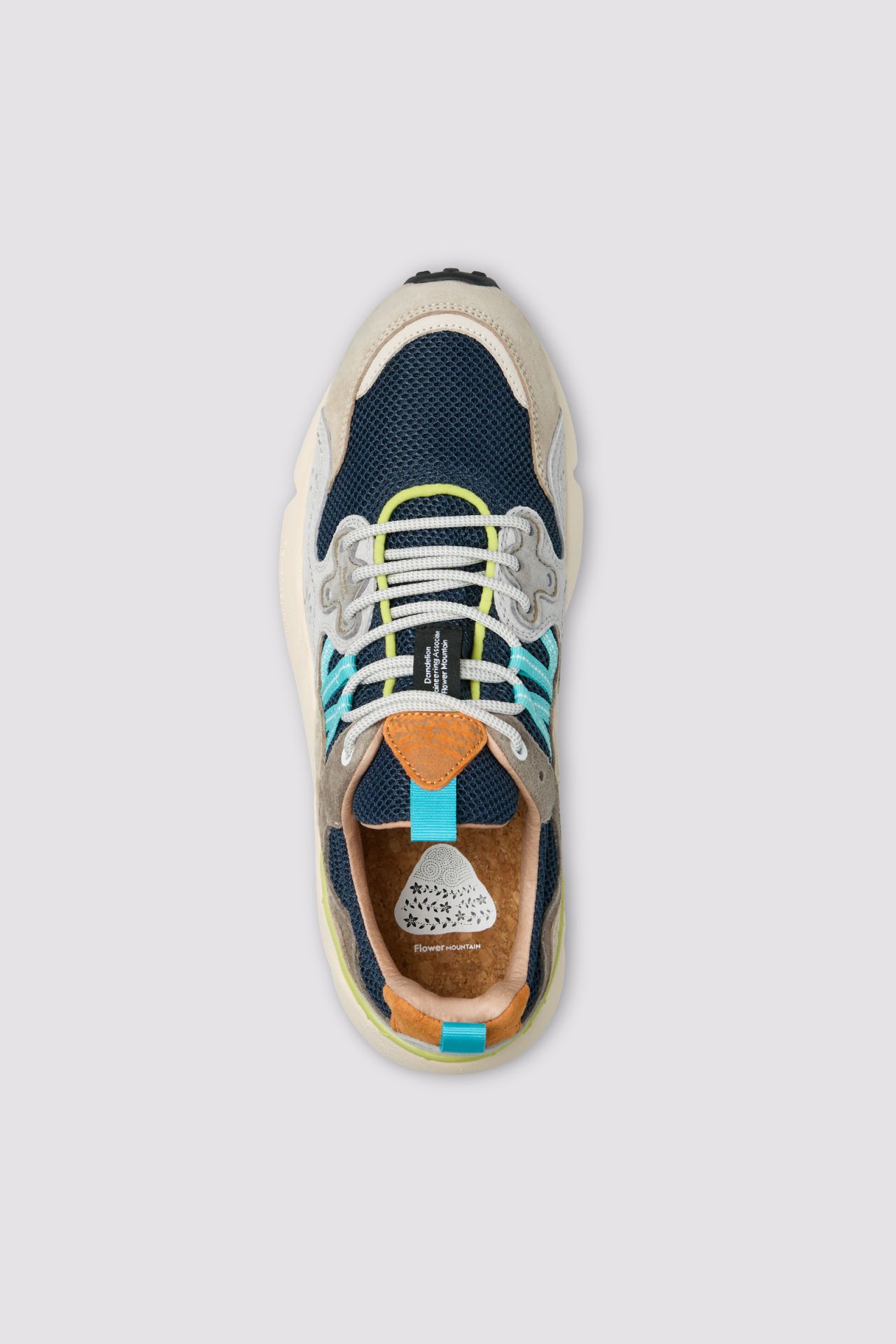 Layered Design Sneakers with Turquoise and Orange Accents