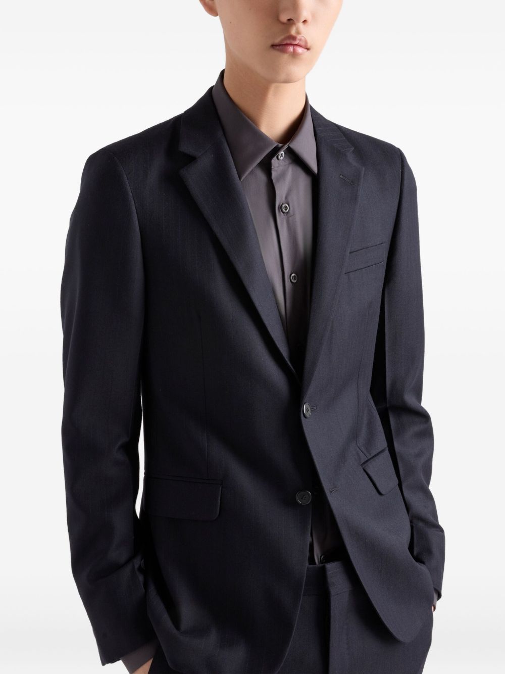 Tailored Navy Blue Suit Jacket and Matching Trousers
