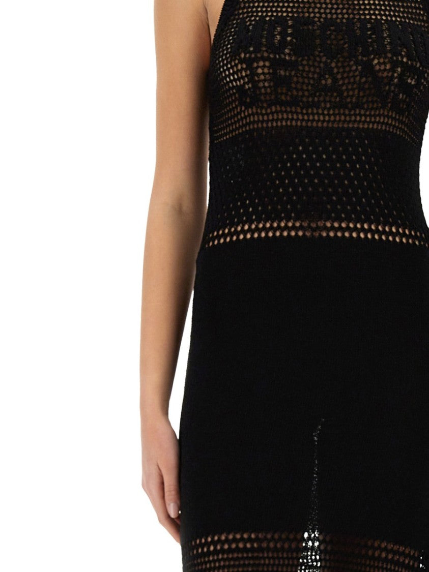 Open-Knit Maxi Dress With Signature Logo