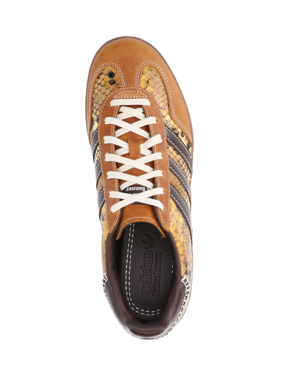 Brown Snakeskin Pattern Low-Top Sneakers
