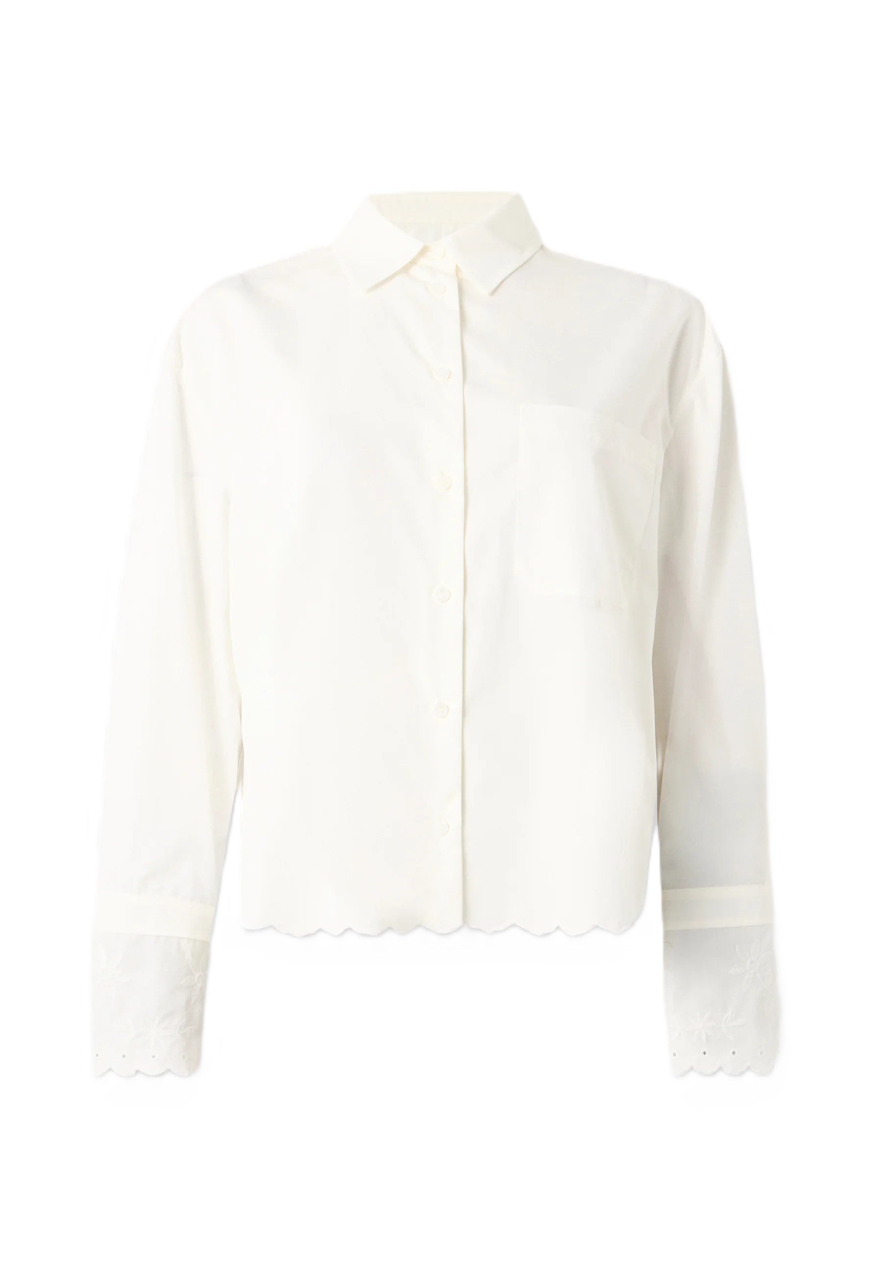 Ivory White Cotton Blend Shirt