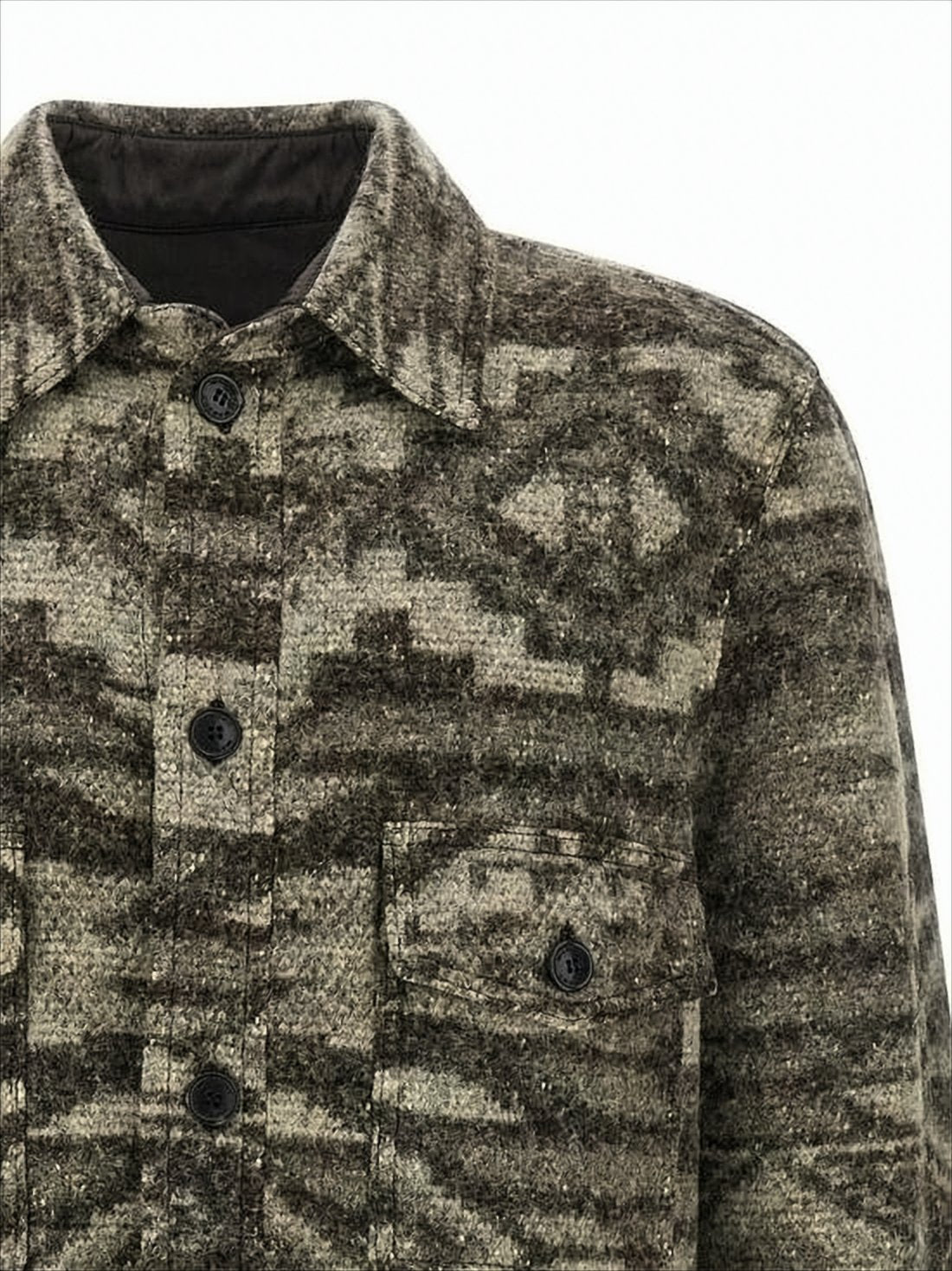 Textured Wool-Blend Jacket with Geometric Pattern