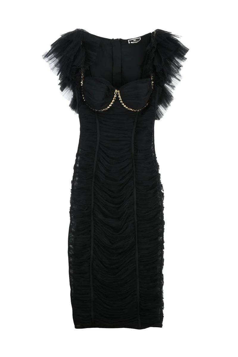 Longuette Tulle Dress - Black