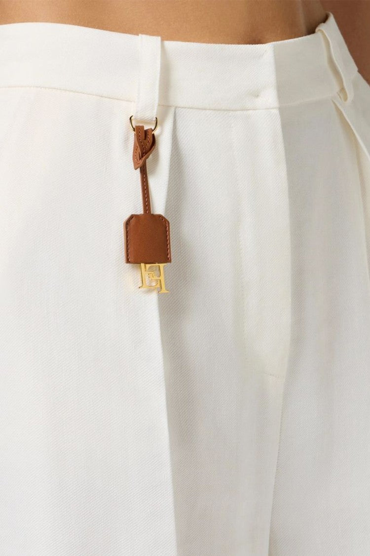 Tailored High-Waisted Trousers In Soft Viscose-Linen Blend