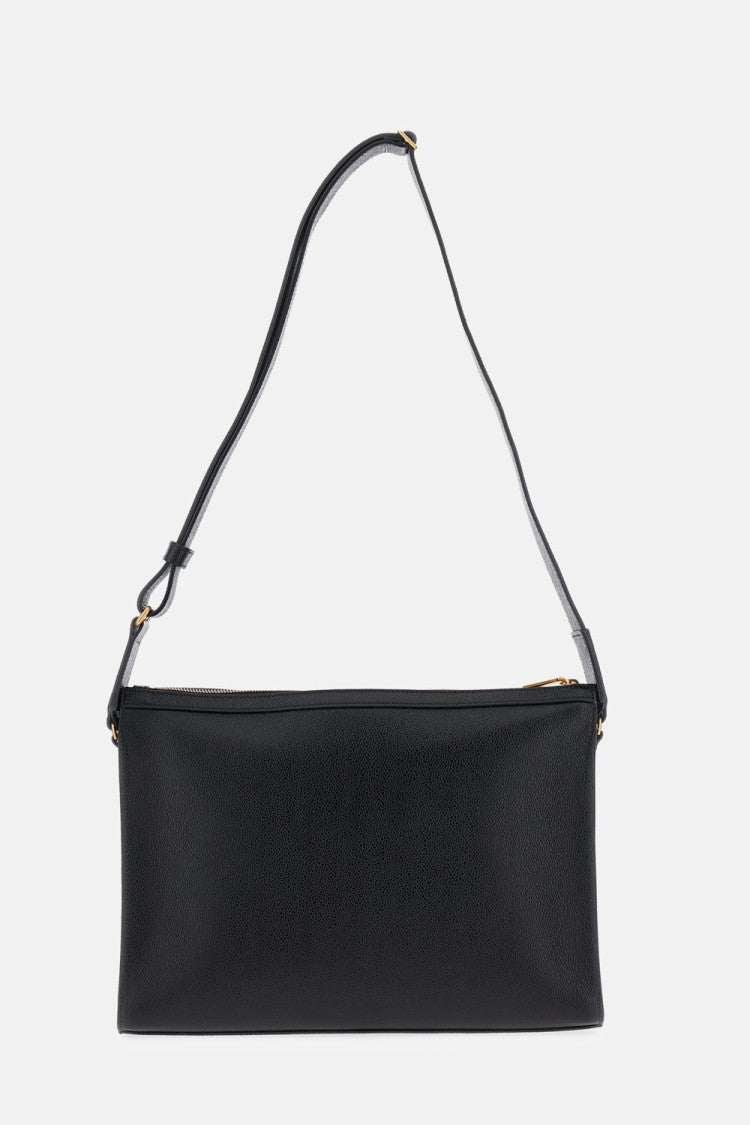 Black Grain Leather Shoulder Bag