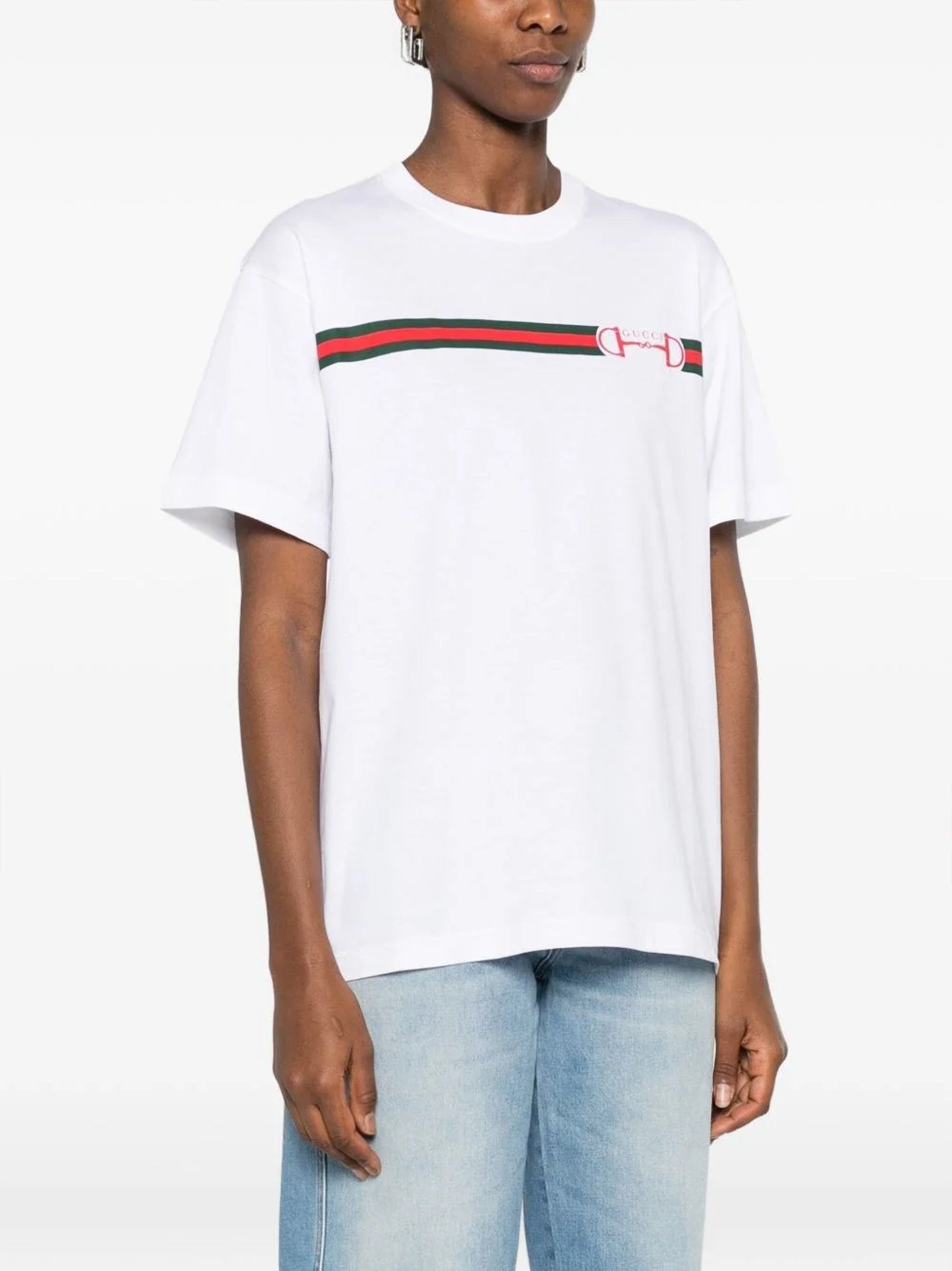 White Regular Light Jersey Horsebit Top