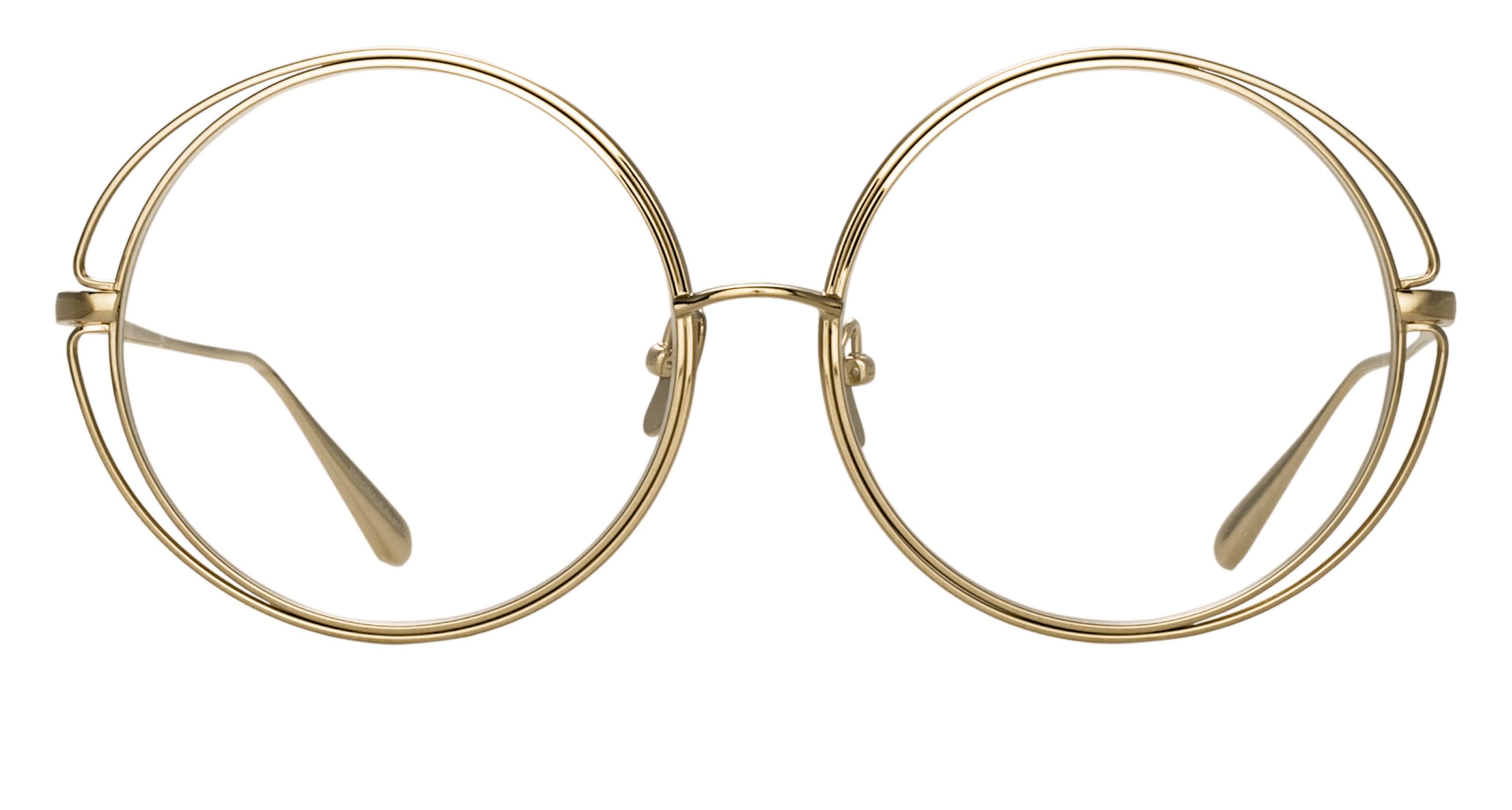 Lfl Large Oval Titanium Sunglasses with Polished Gold Finish