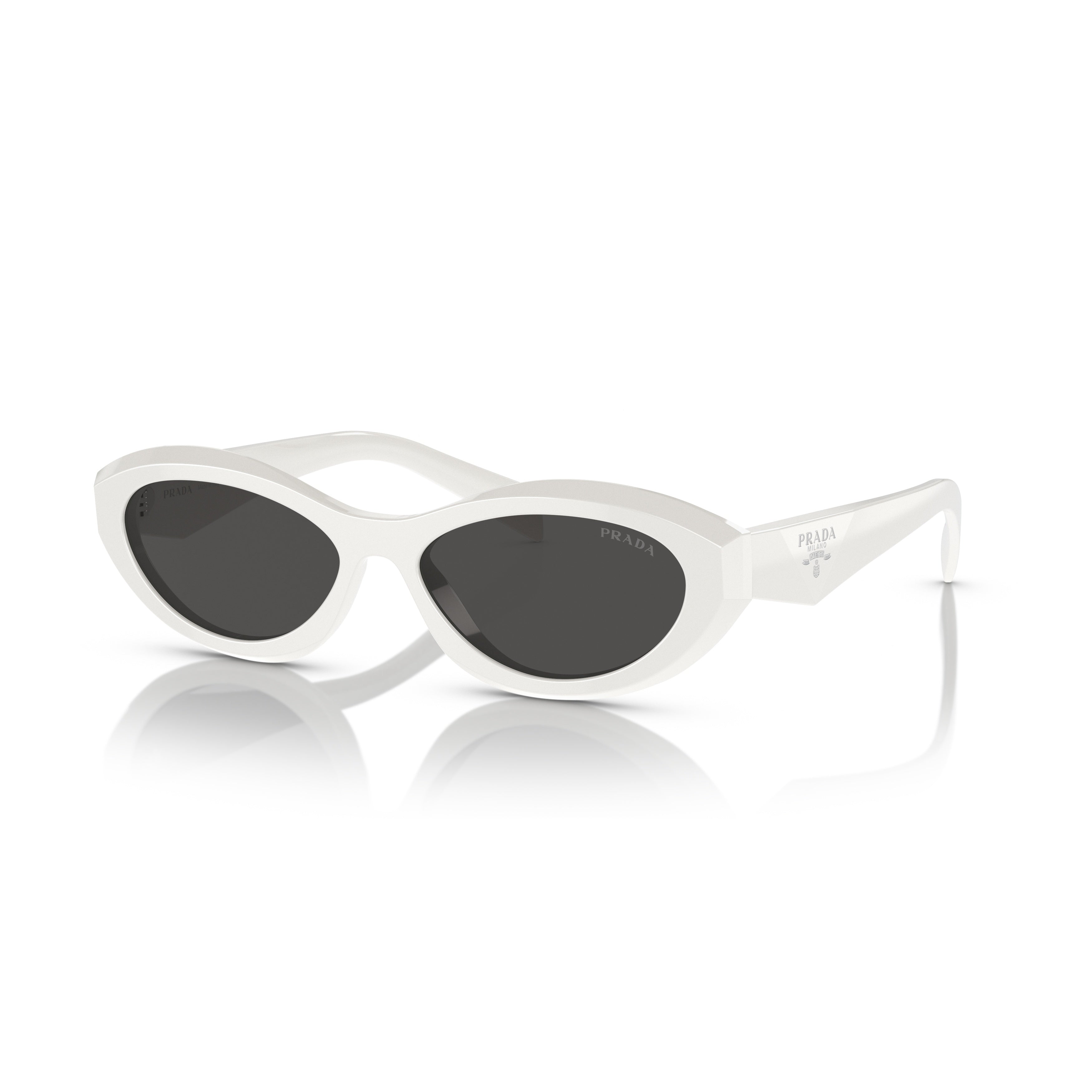 0pr 26zs Oval White Acetate Sunglasses