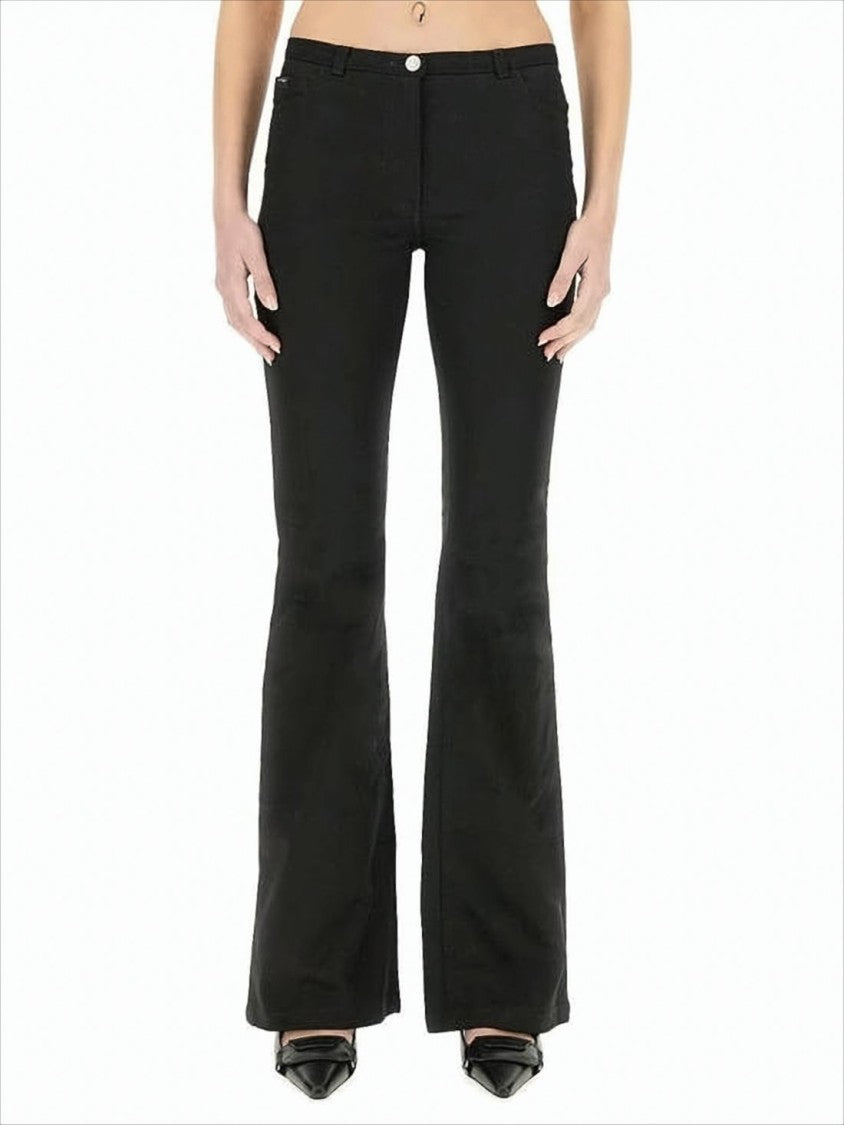 Black Straight Pants with Soft Stretch Fabric