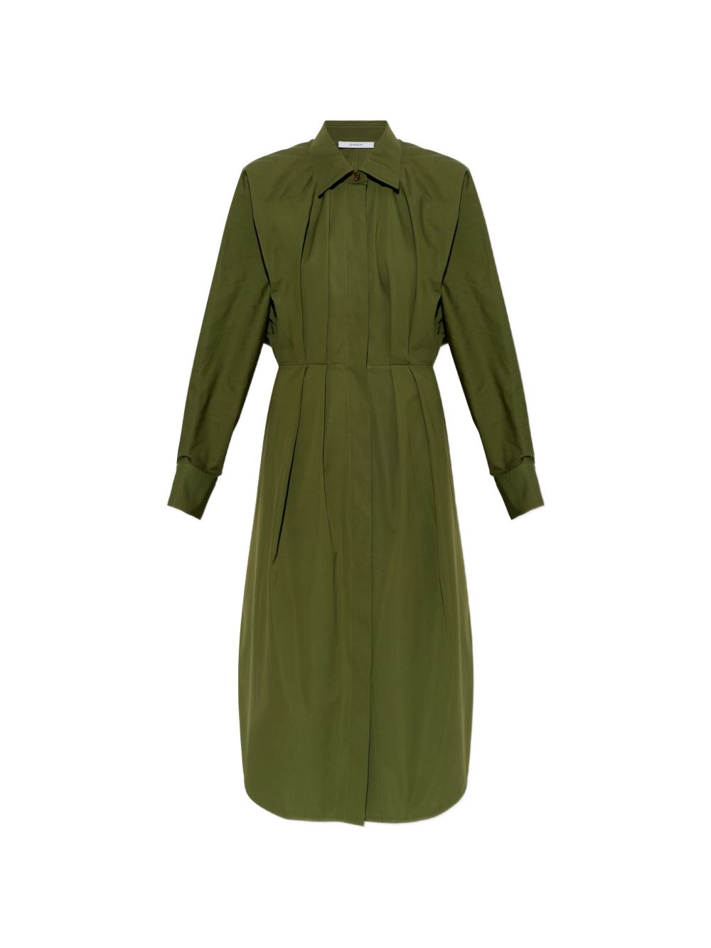 Tailored Green Silk and Nylon Midi Dress