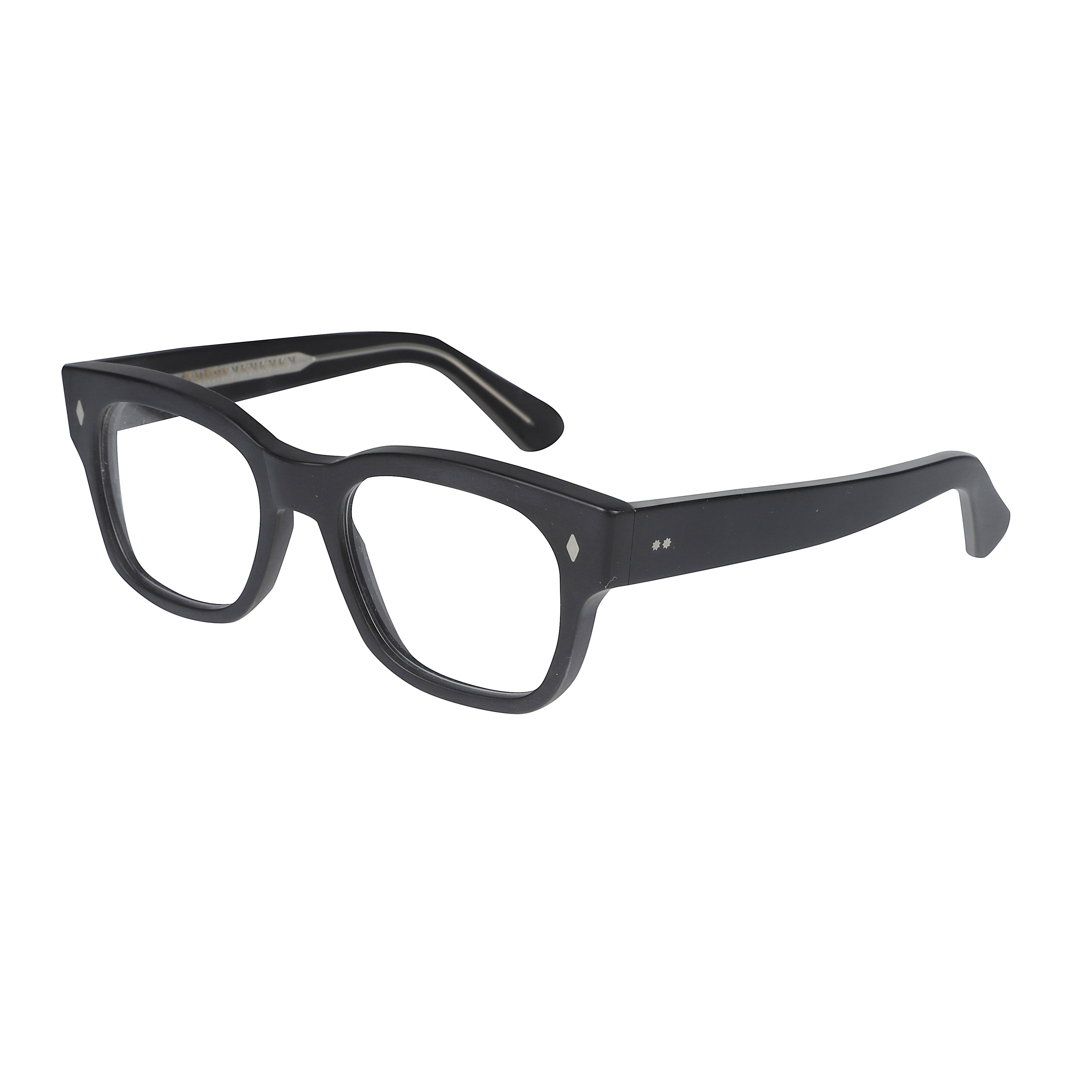 Timeless/N 1962 Rectangular Black Eyeglasses with Subtle Silver Accents