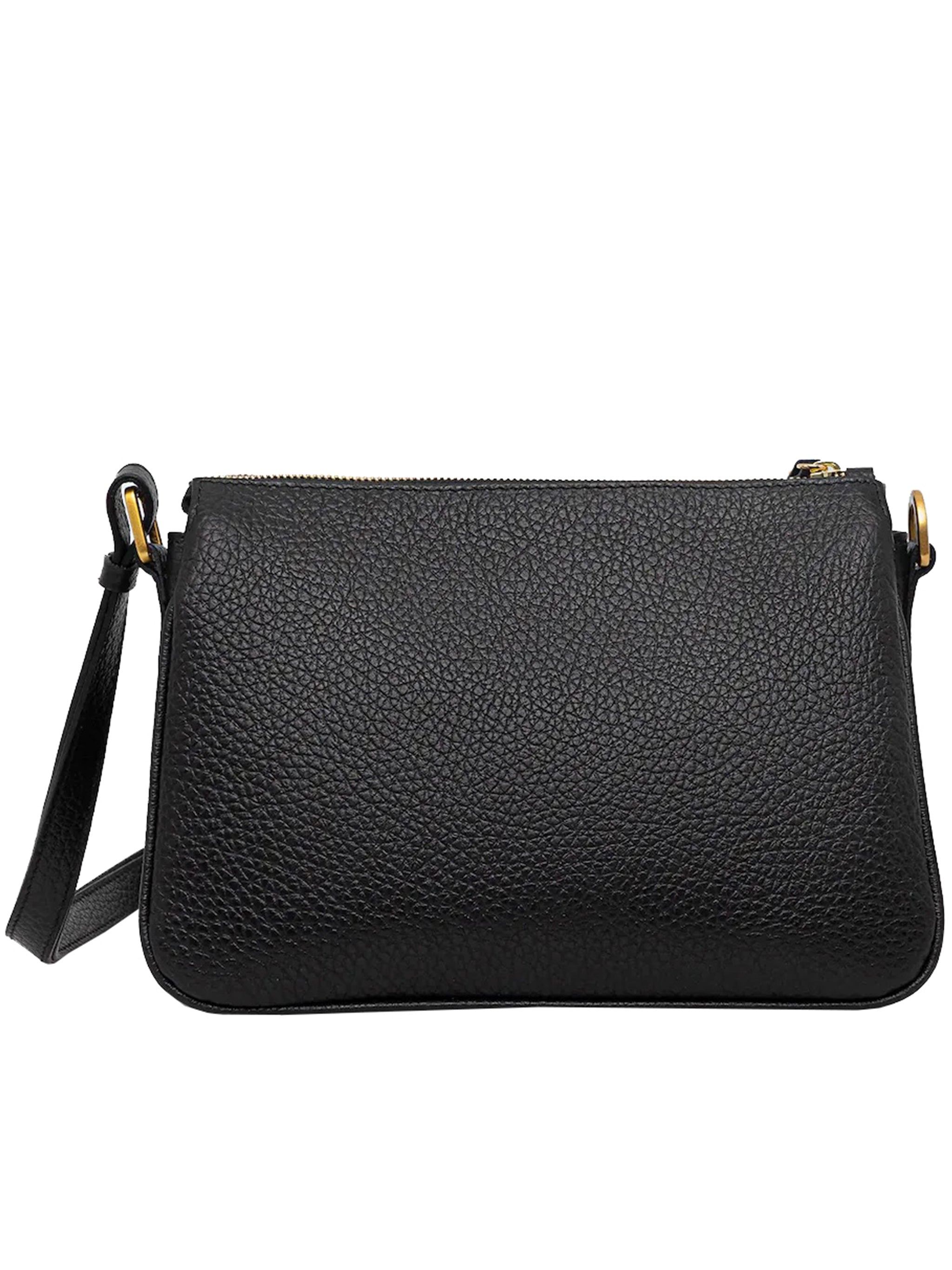 Brooke Rectangular Black Textured Leather Bag