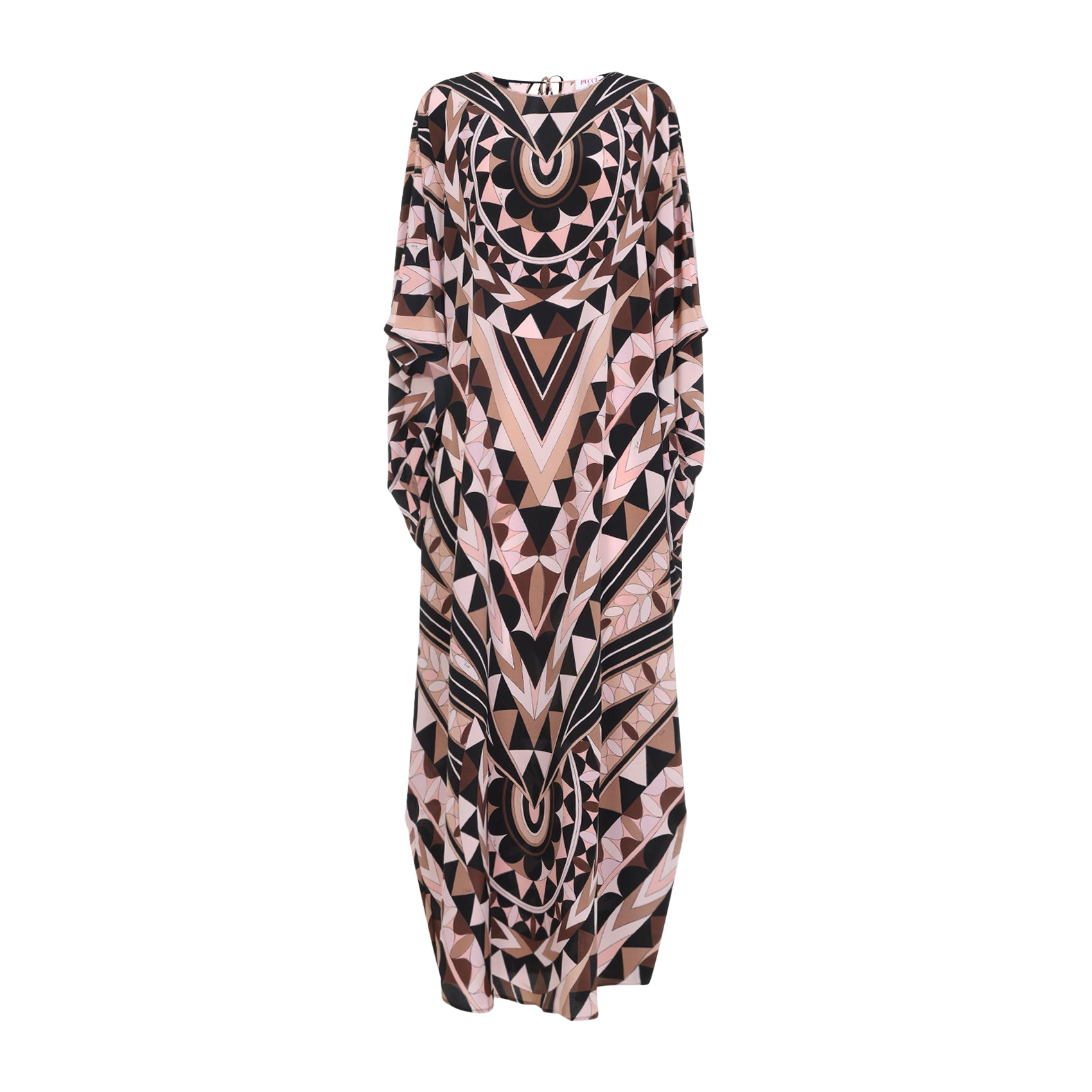 Intricate Geometric Silk Maxi Dress
