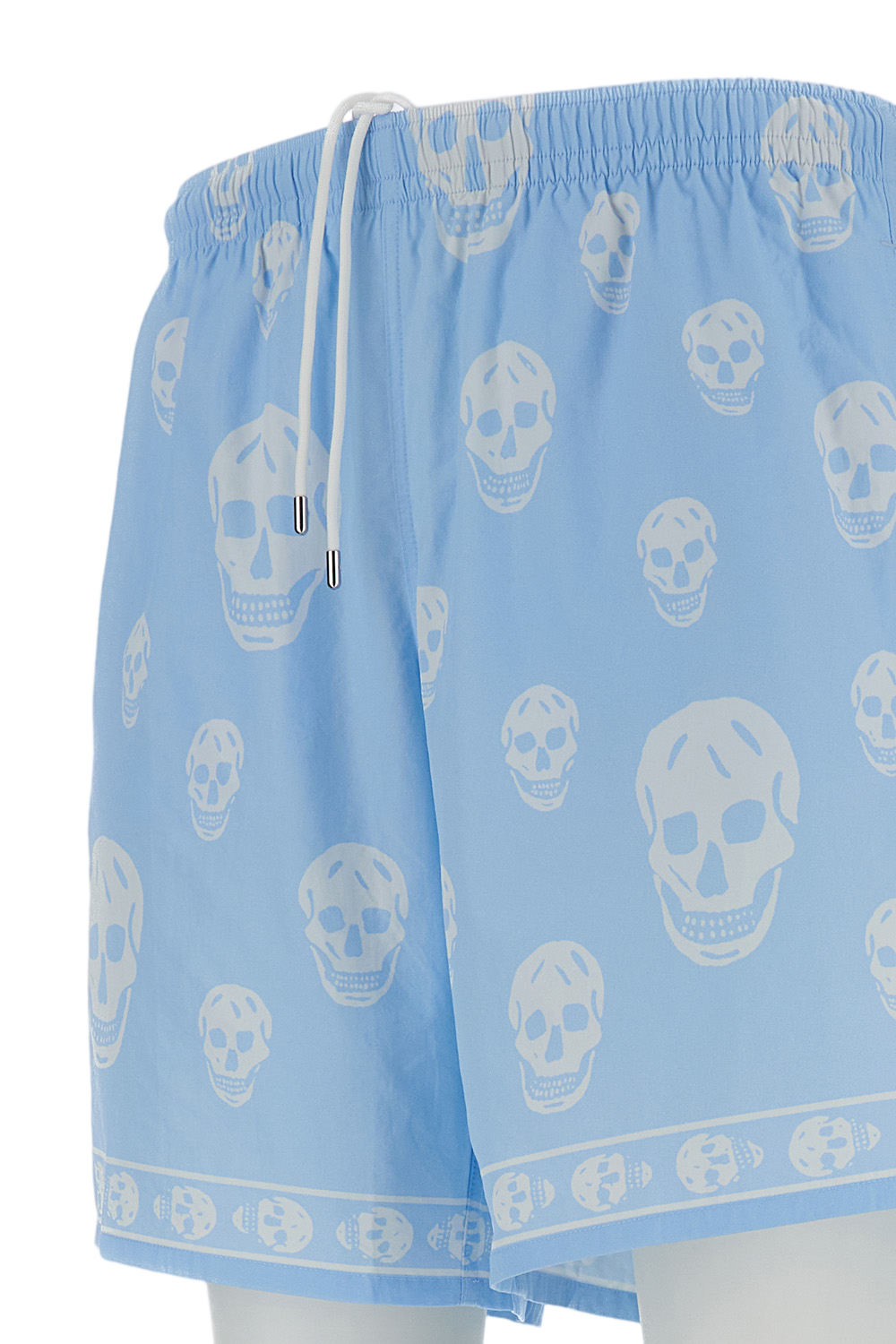 Technical Fabric Swim Shorts with Iconic Skull Motif