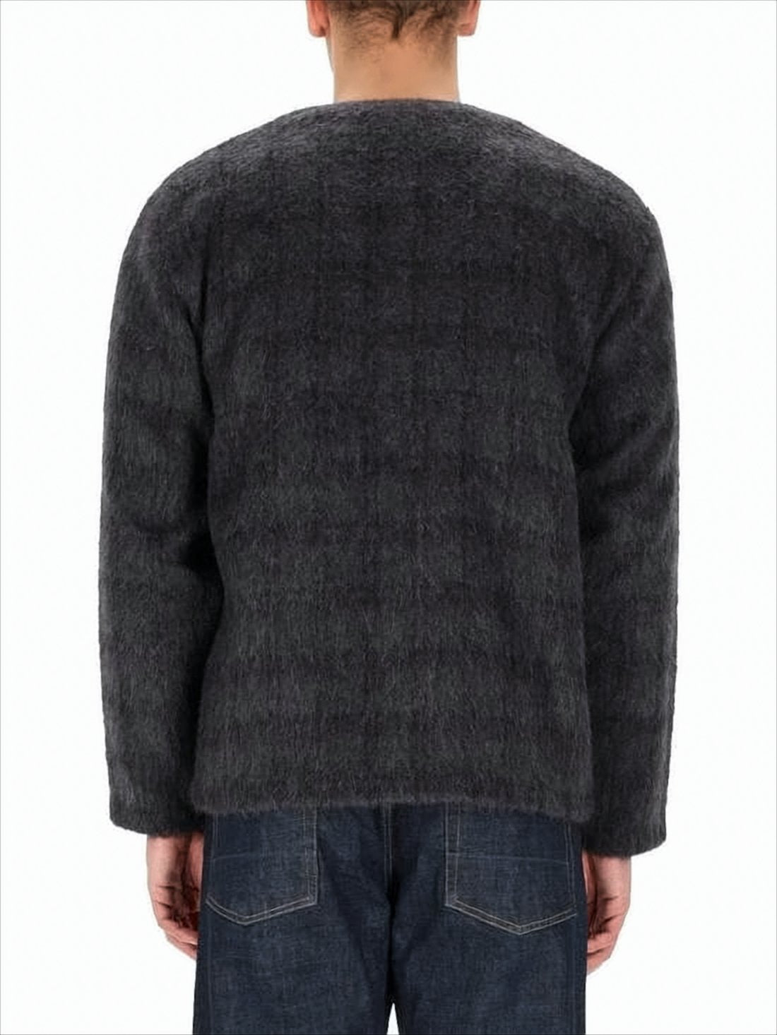 Textured Cardigan with V-Neckline and Button Front
