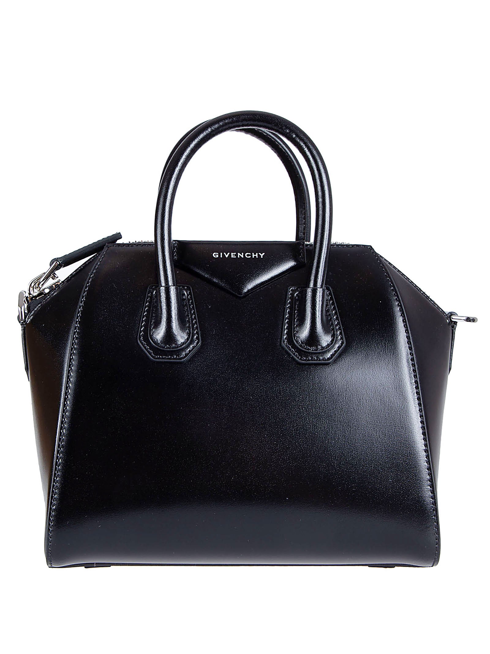 Structured Calf Leather Handbag with Adjustable Shoulder Strap