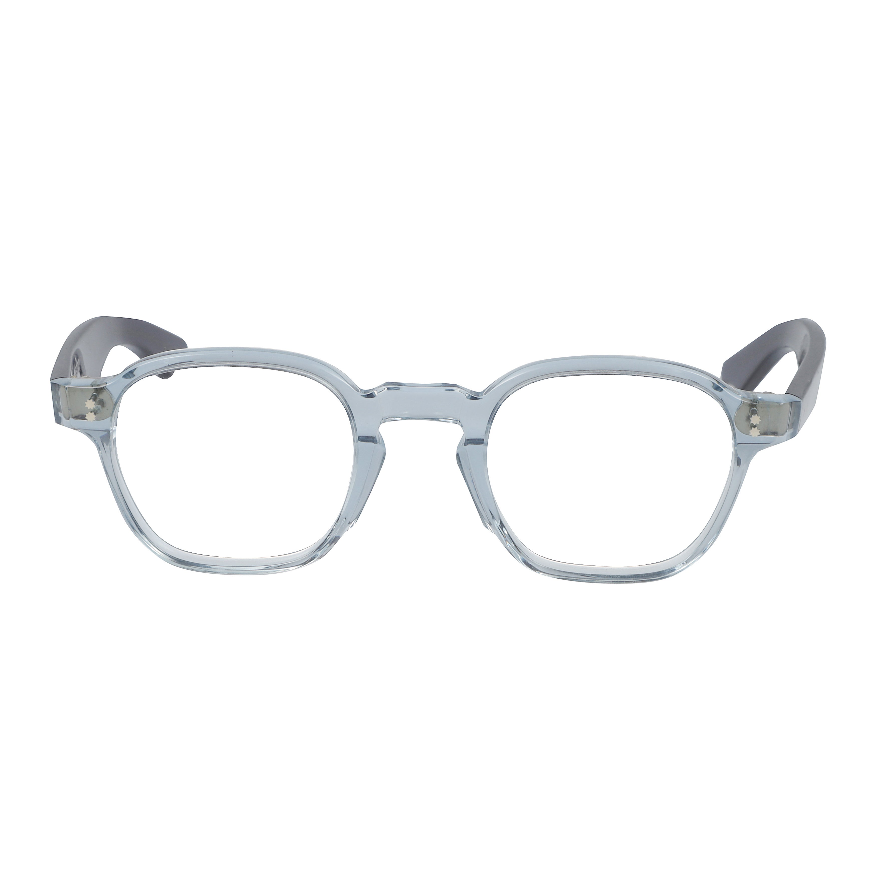 K-Master Transparent Light Blue Sunglasses with Dark Blue Temples