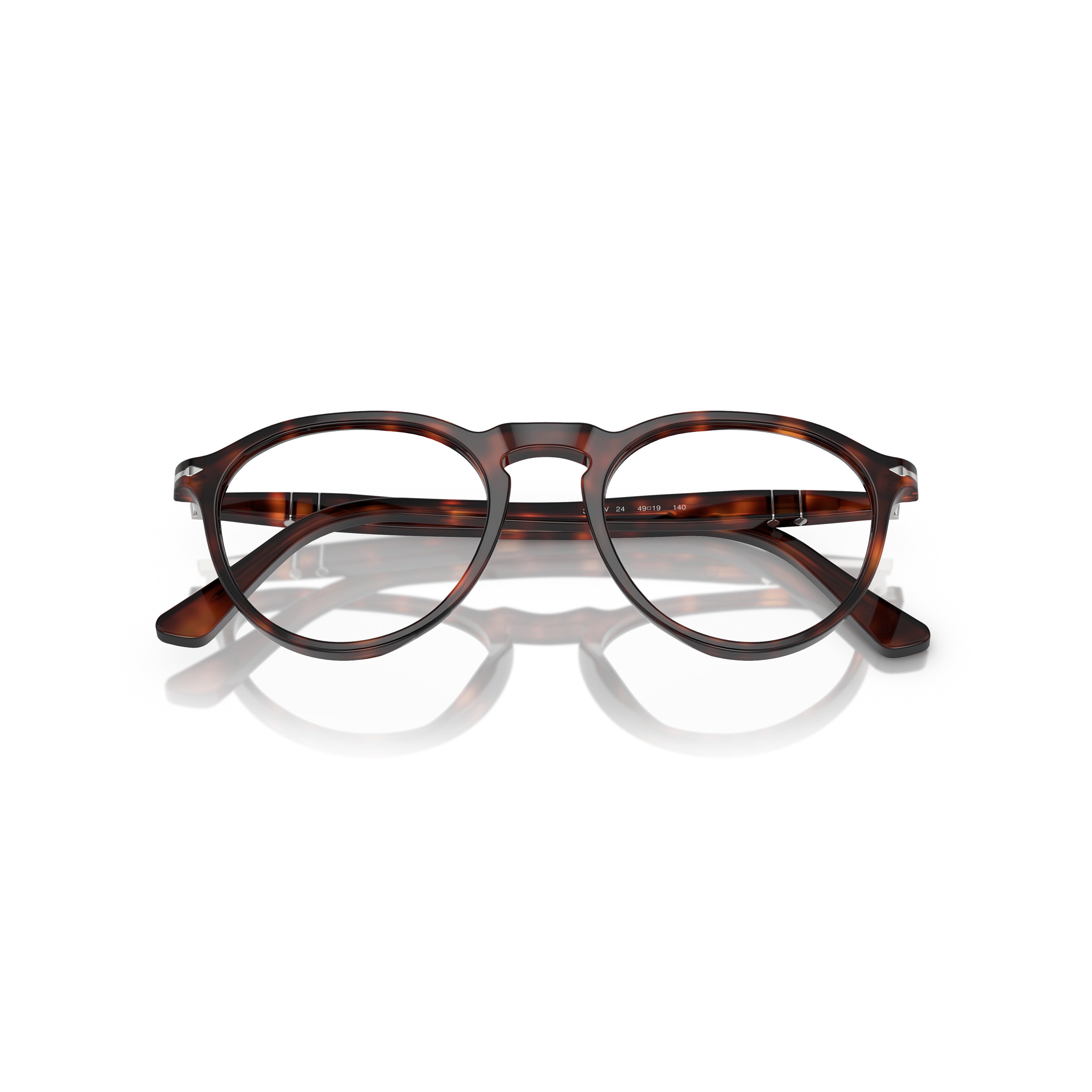 0po3286v Round Frame Tortoiseshell Acetate Eyeglasses with Keyhole Bridge