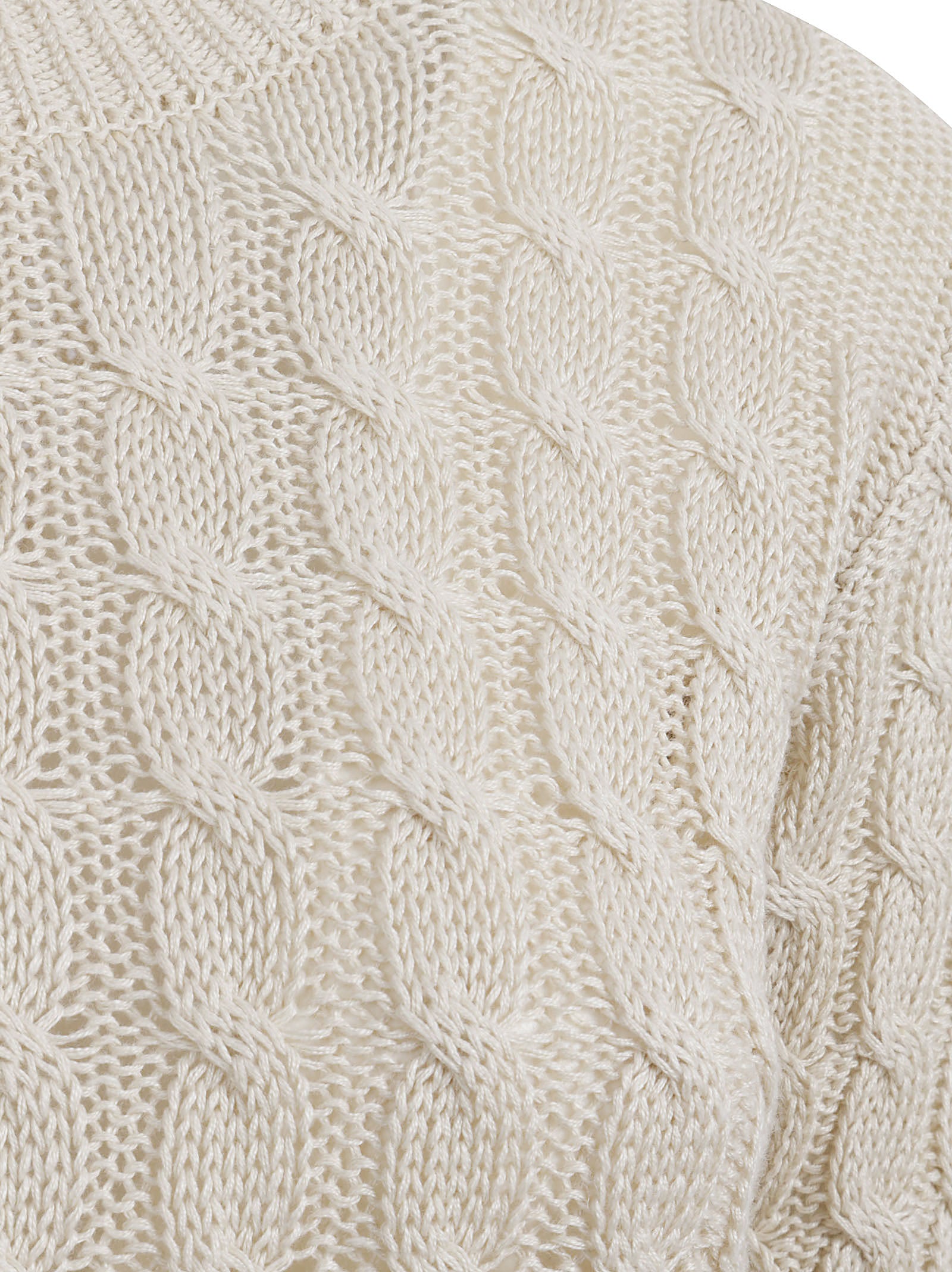 Textured Pure Linen Sweater with Cable Knit Design